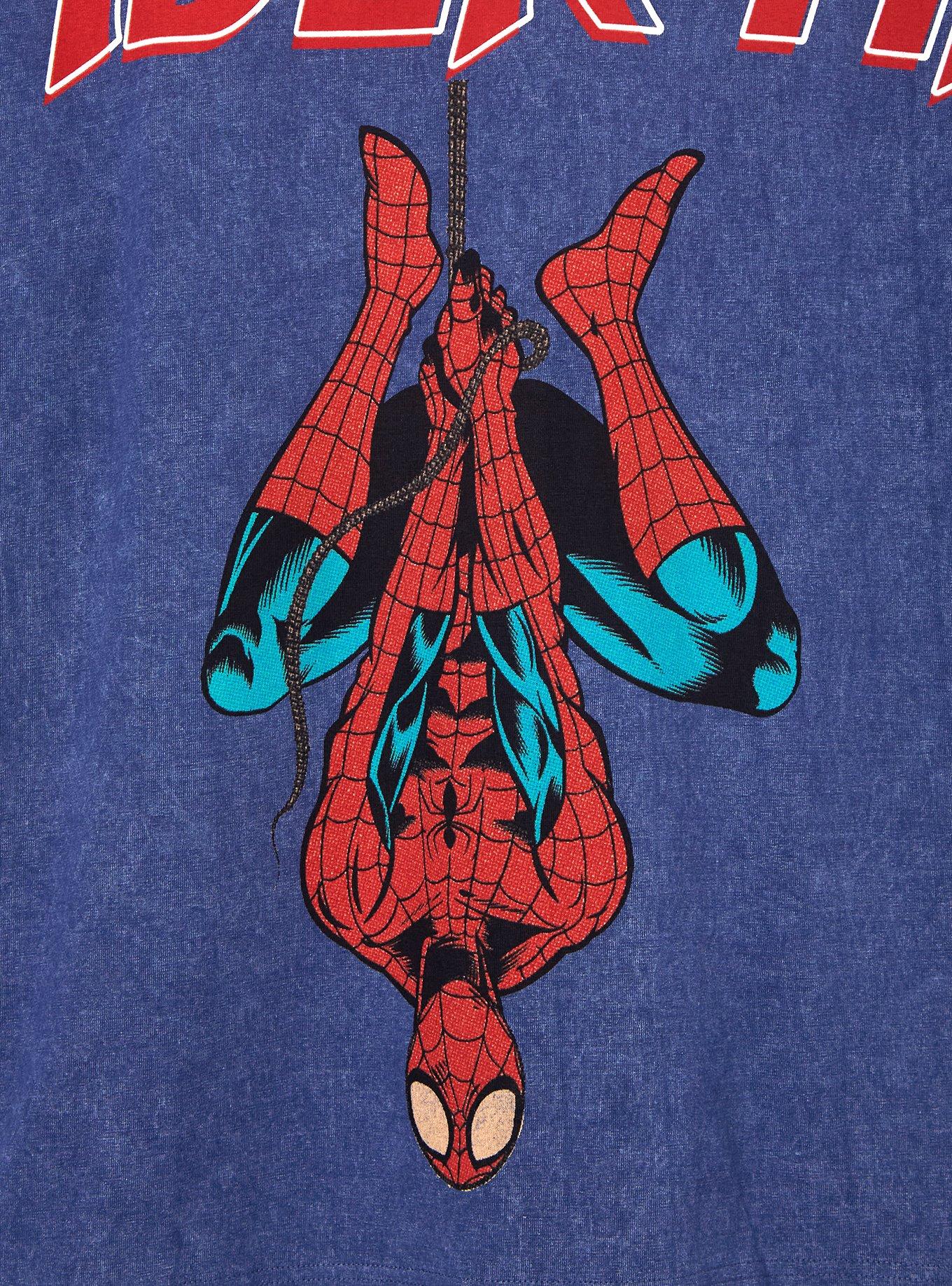 Marvel Spider-Man Upside Down Graphic T-Shirt &mdash; BoxLunch Exclusive, NAVY, alternate