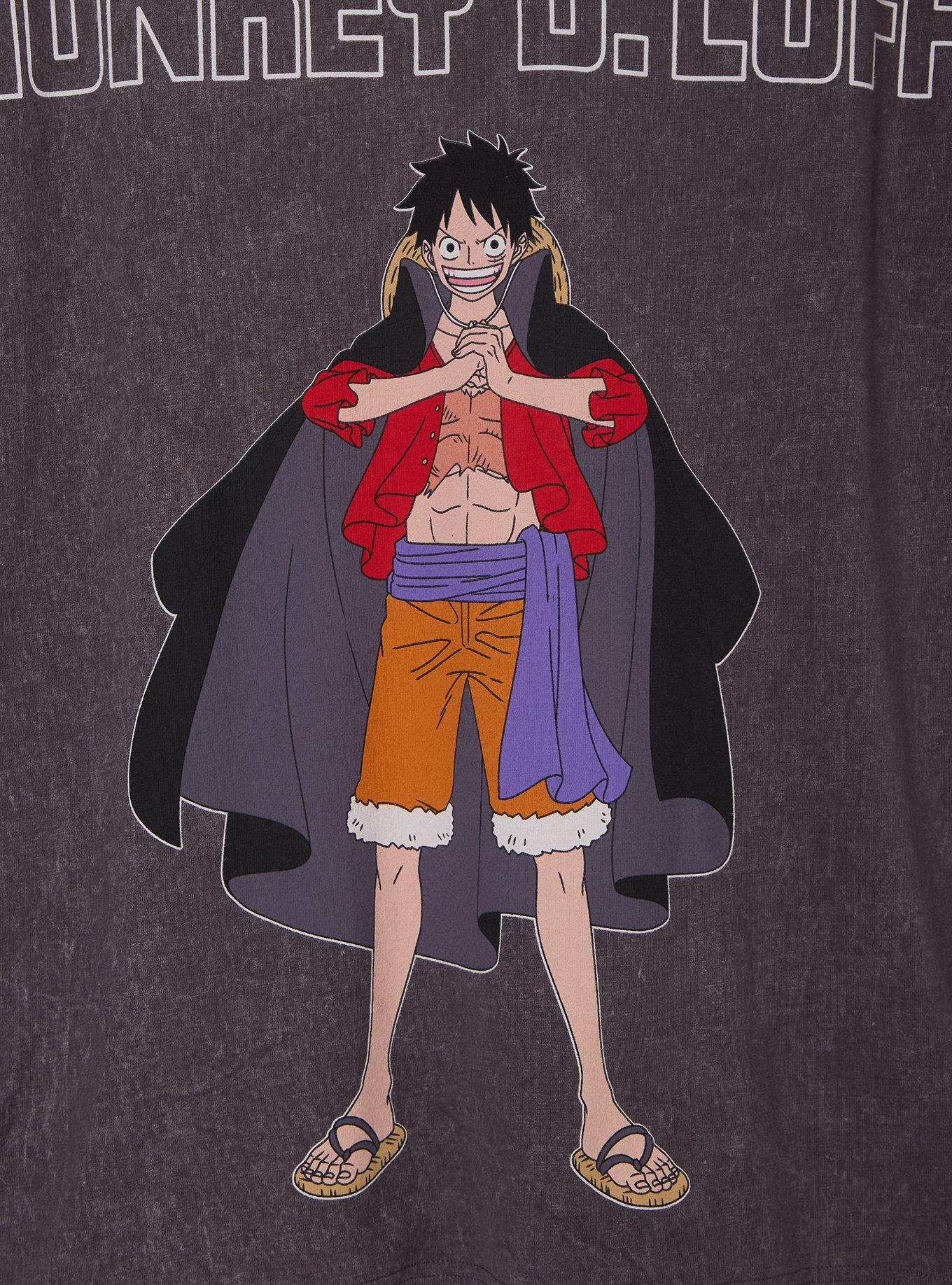 One Piece Monkey D. Luffy Graphic T-Shirt &mdash; BoxLunch Exclusive, GREY, alternate