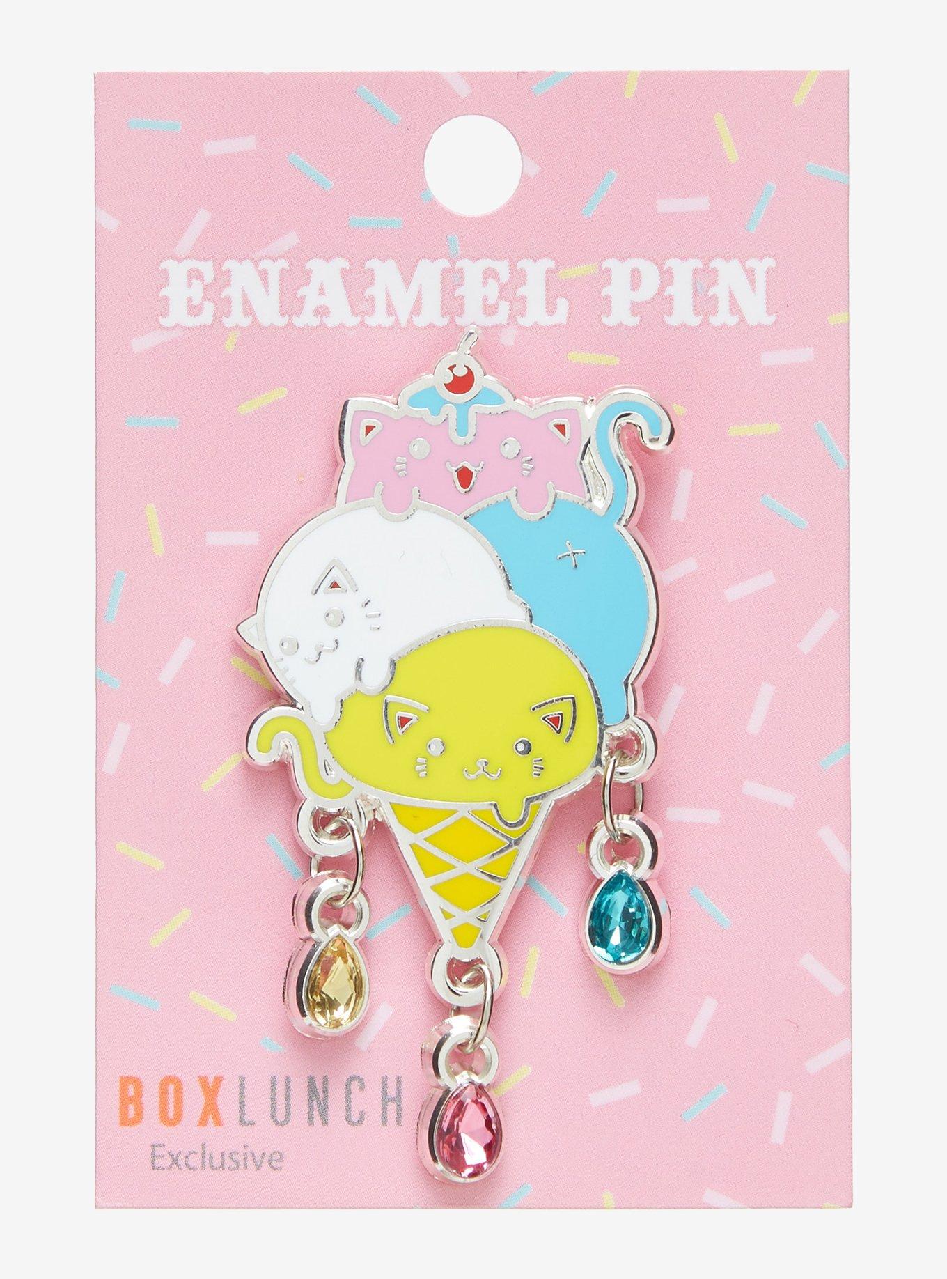 Cat Ice Cream Cone Enamel Pin - BoxLunch Exclusive, , hi-res