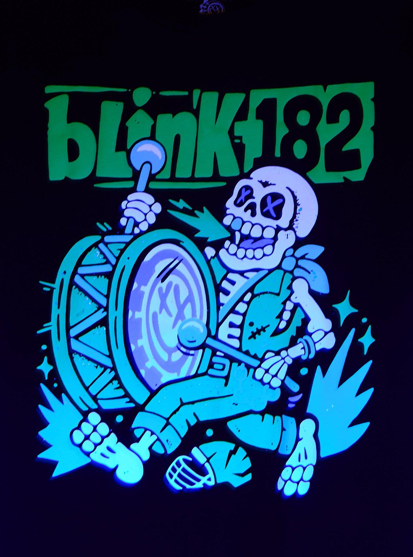 Blink-182 Marching Band Skeleton Puff Paint T-Shirt, , hi-res