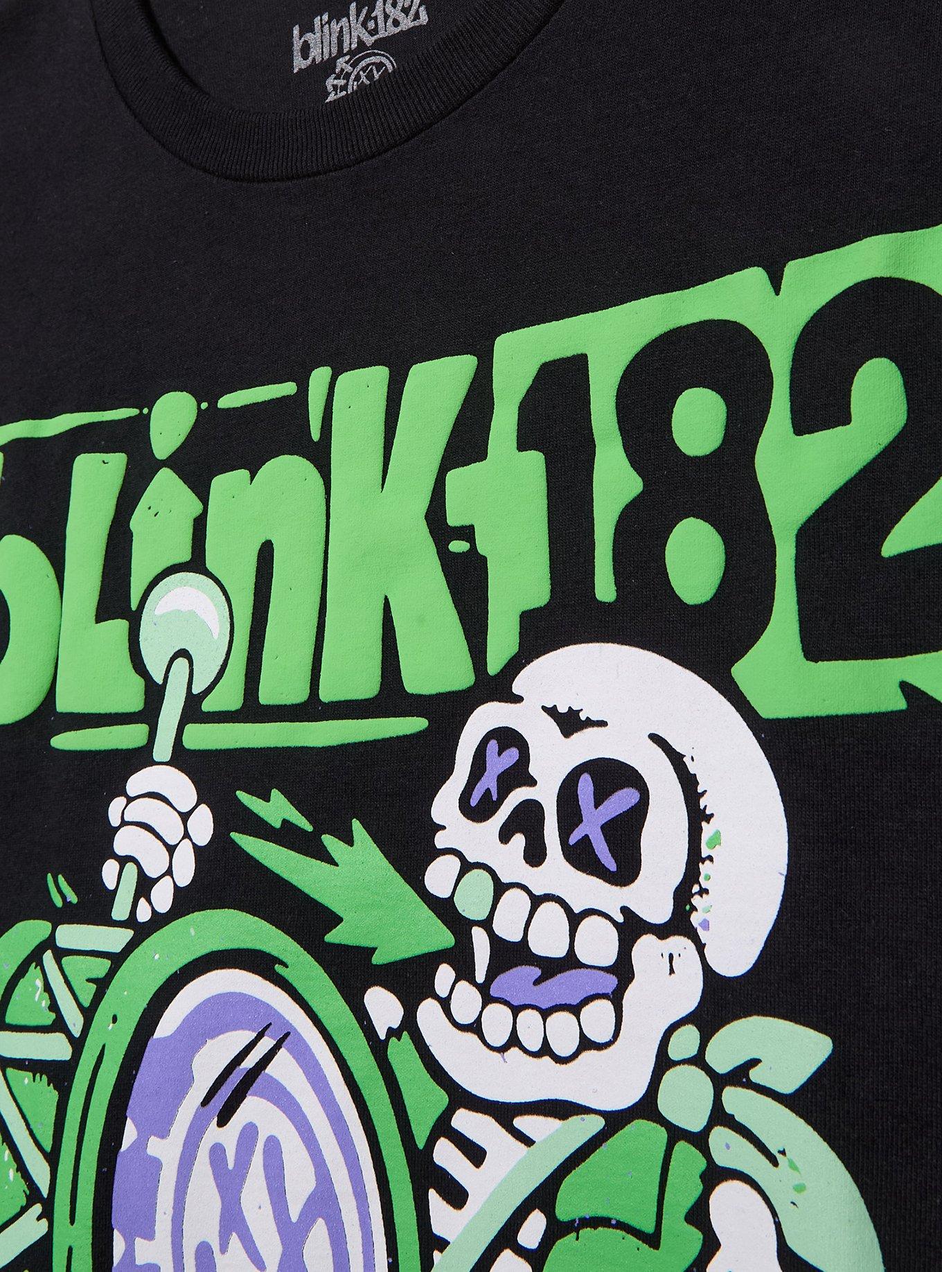 Blink-182 Marching Band Skeleton Puff Paint T-Shirt, BLACK, alternate
