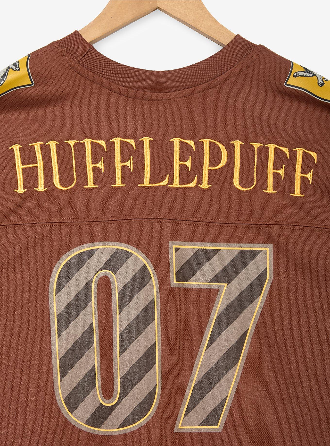 Harry Potter Hufflepuff Women's Cropped Football Jersey - BoxLunch Exclusive, BROWN, alternate