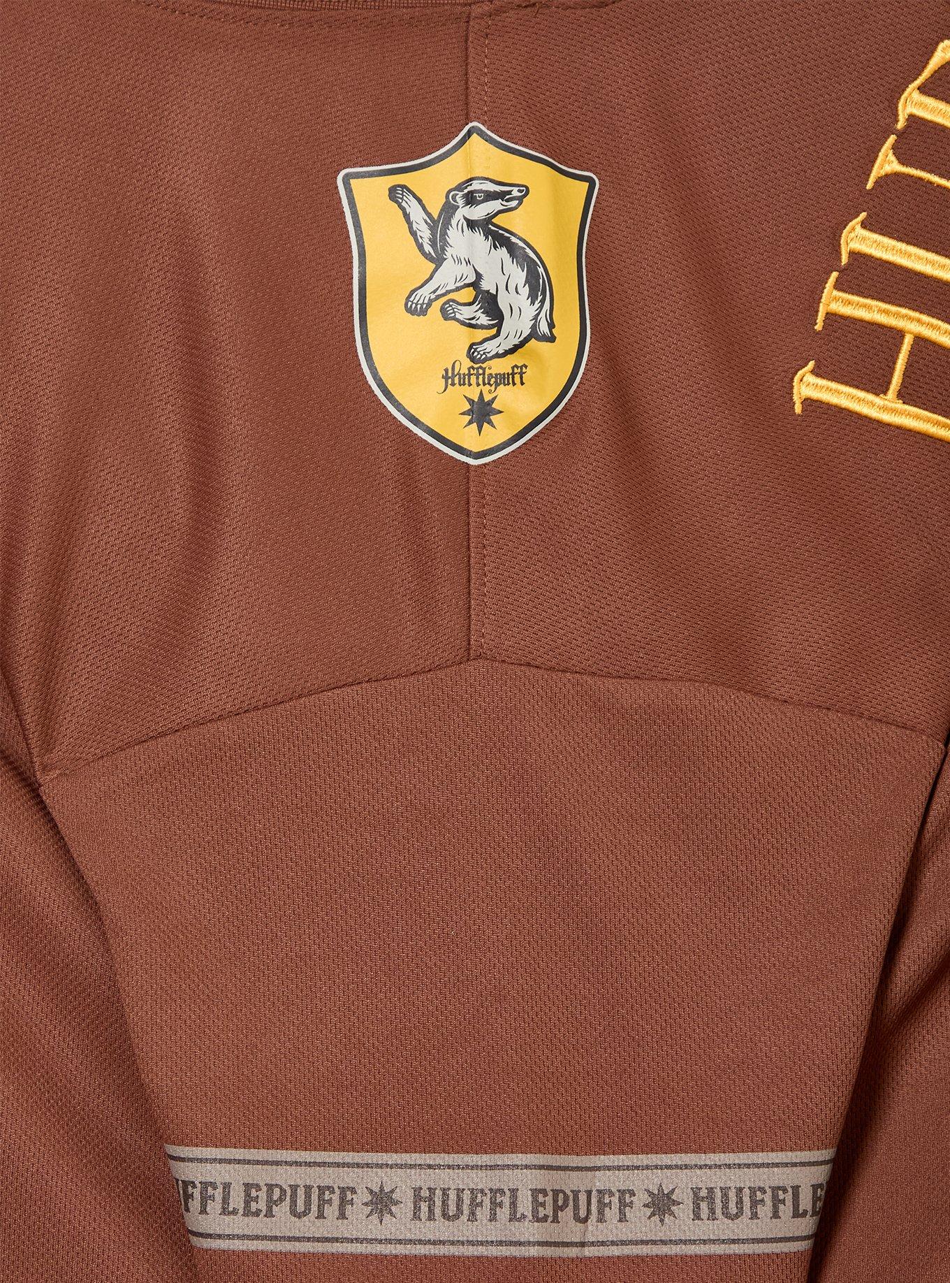 Harry Potter Hufflepuff Women's Cropped Football Jersey - BoxLunch Exclusive, BROWN, alternate