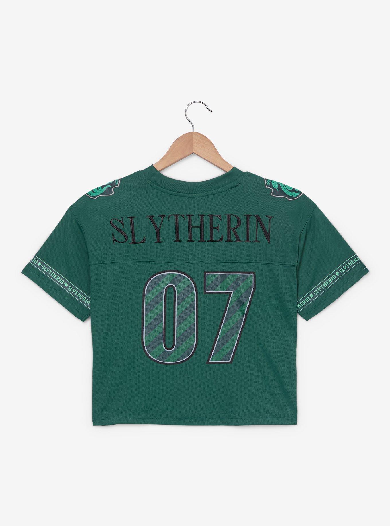 Harry Potter Slytherin Women's Cropped Football Jersey - BoxLunch Exclusive, , hi-res