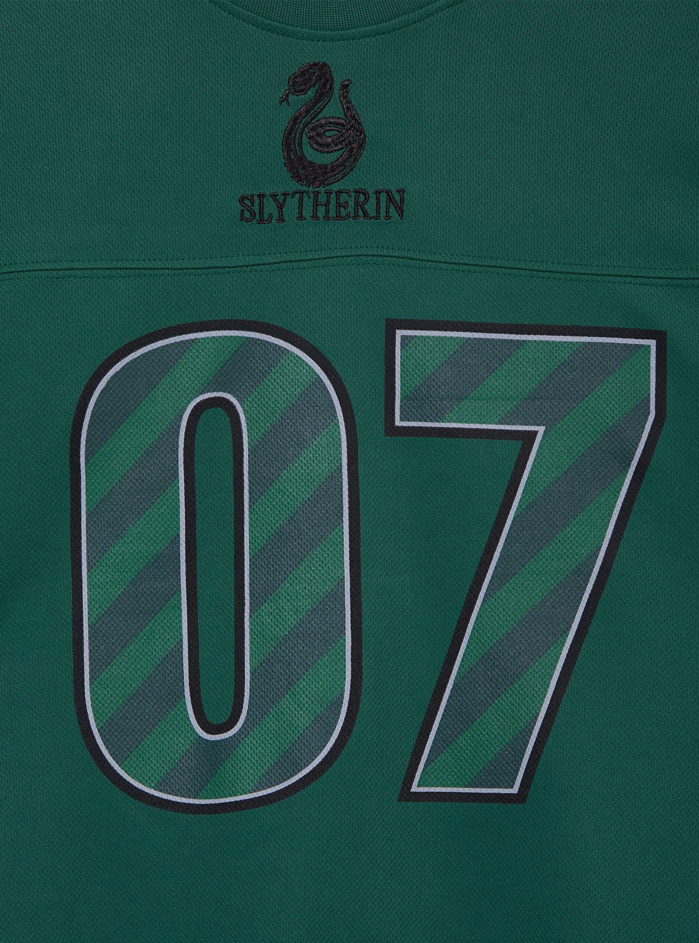 Harry Potter Slytherin Women's Plus Size Cropped Football Jersey - BoxLunch Exclusive, GREEN, alternate