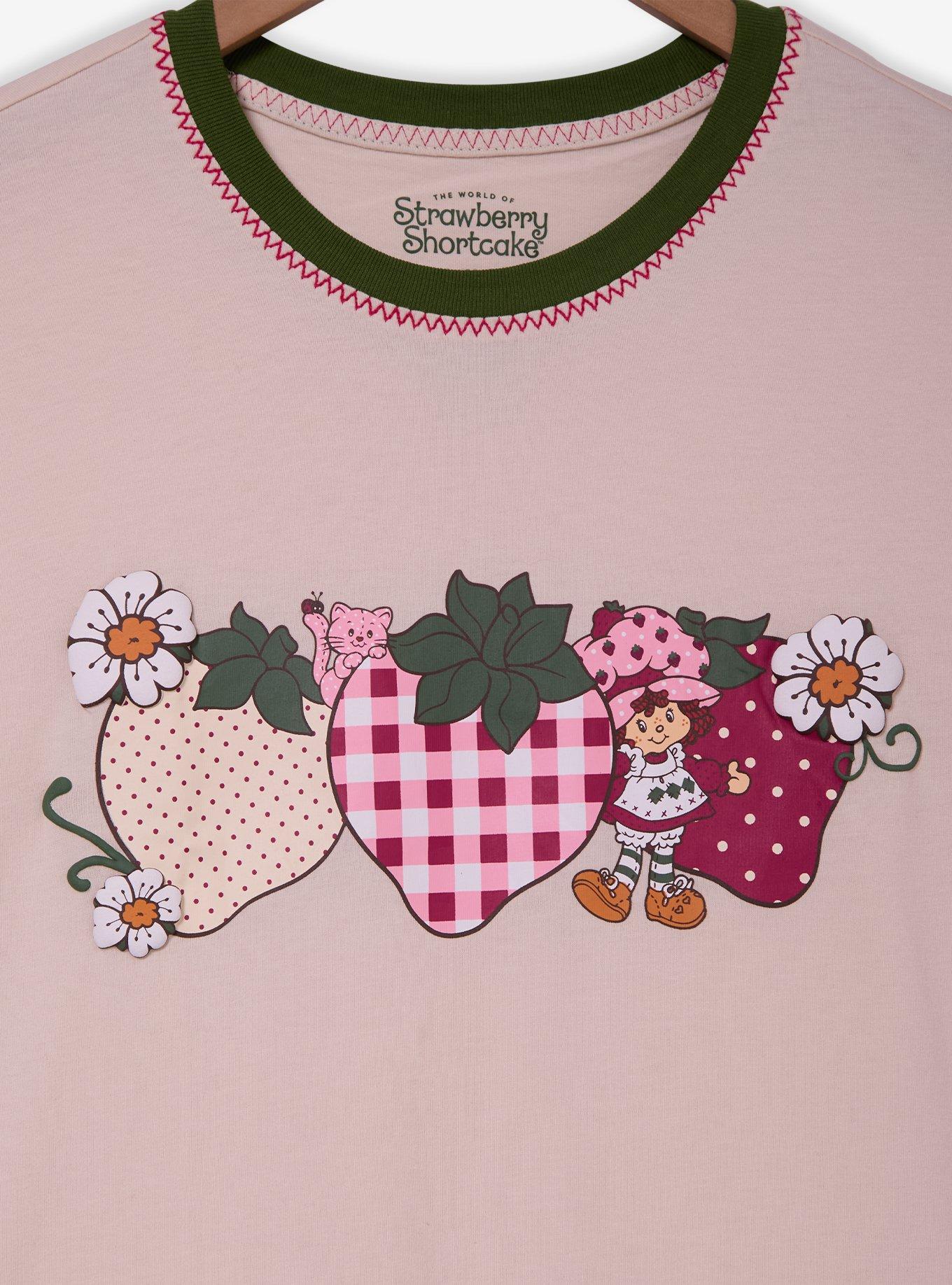 Strawberry Shortcake Patterned Strawberries Women's Slightly Cropped T-Shirt - BoxLunch Exclusive, , hi-res