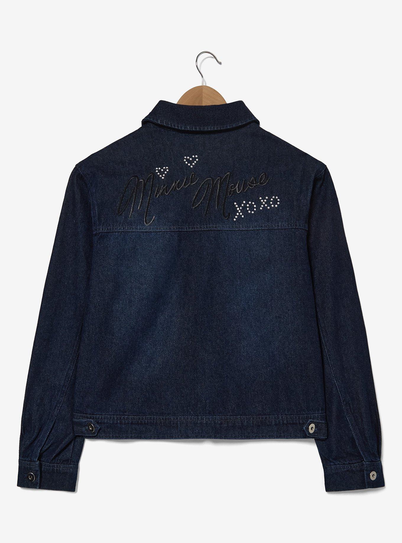 Disney Minnie Mouse Rhinestone Denim Jacket, DARK WASH, alternate - view 3