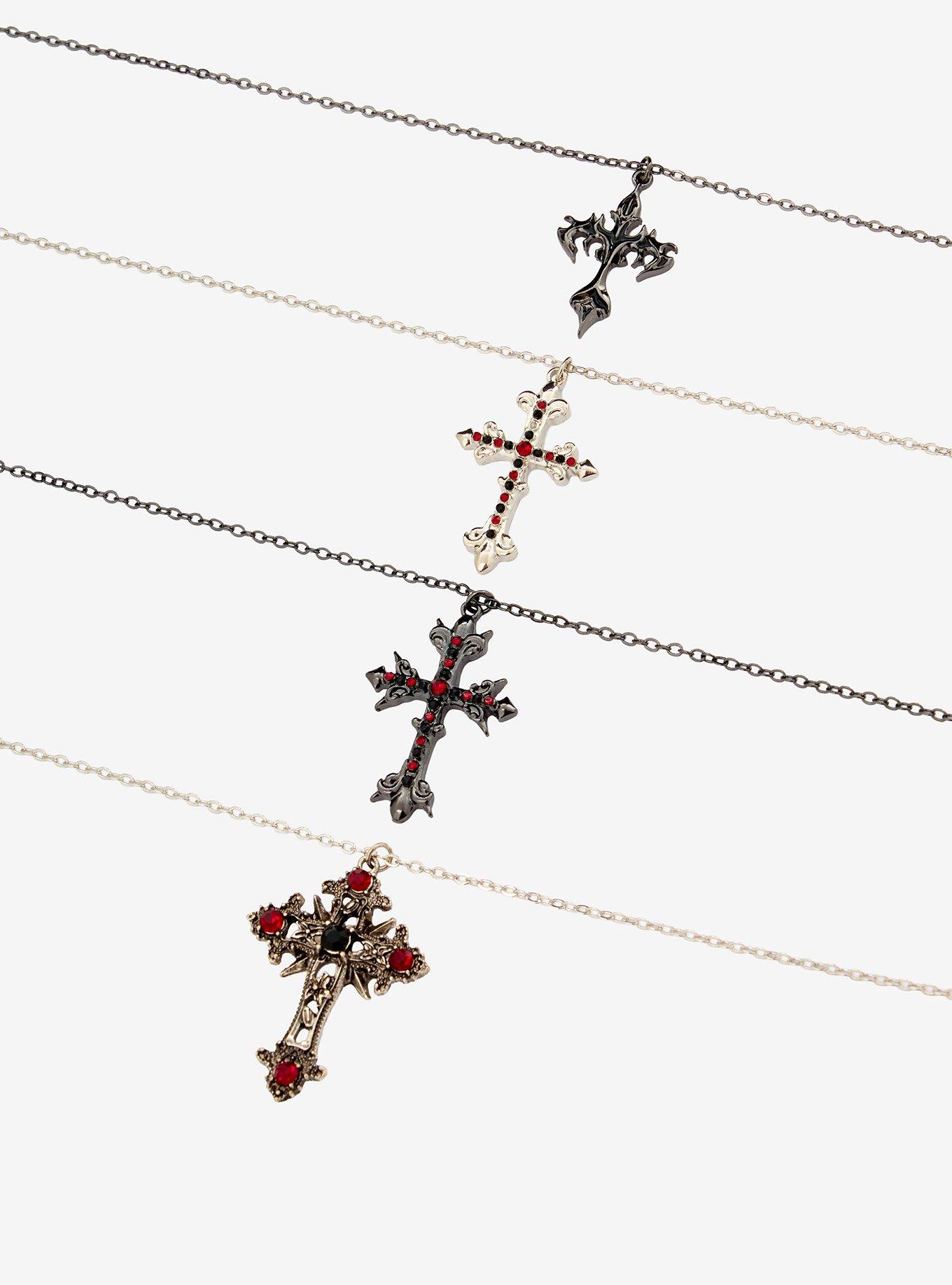 Gothic Cross Necklace Set, , alternate