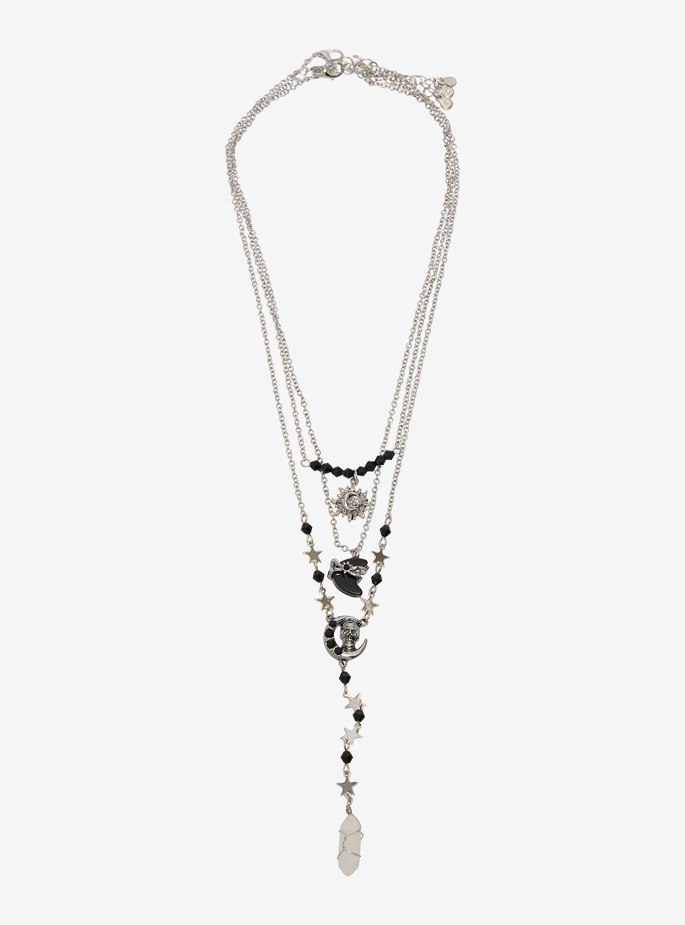 Cosmic Aura Dark Crystal Rosary Necklace Set, , hi-res