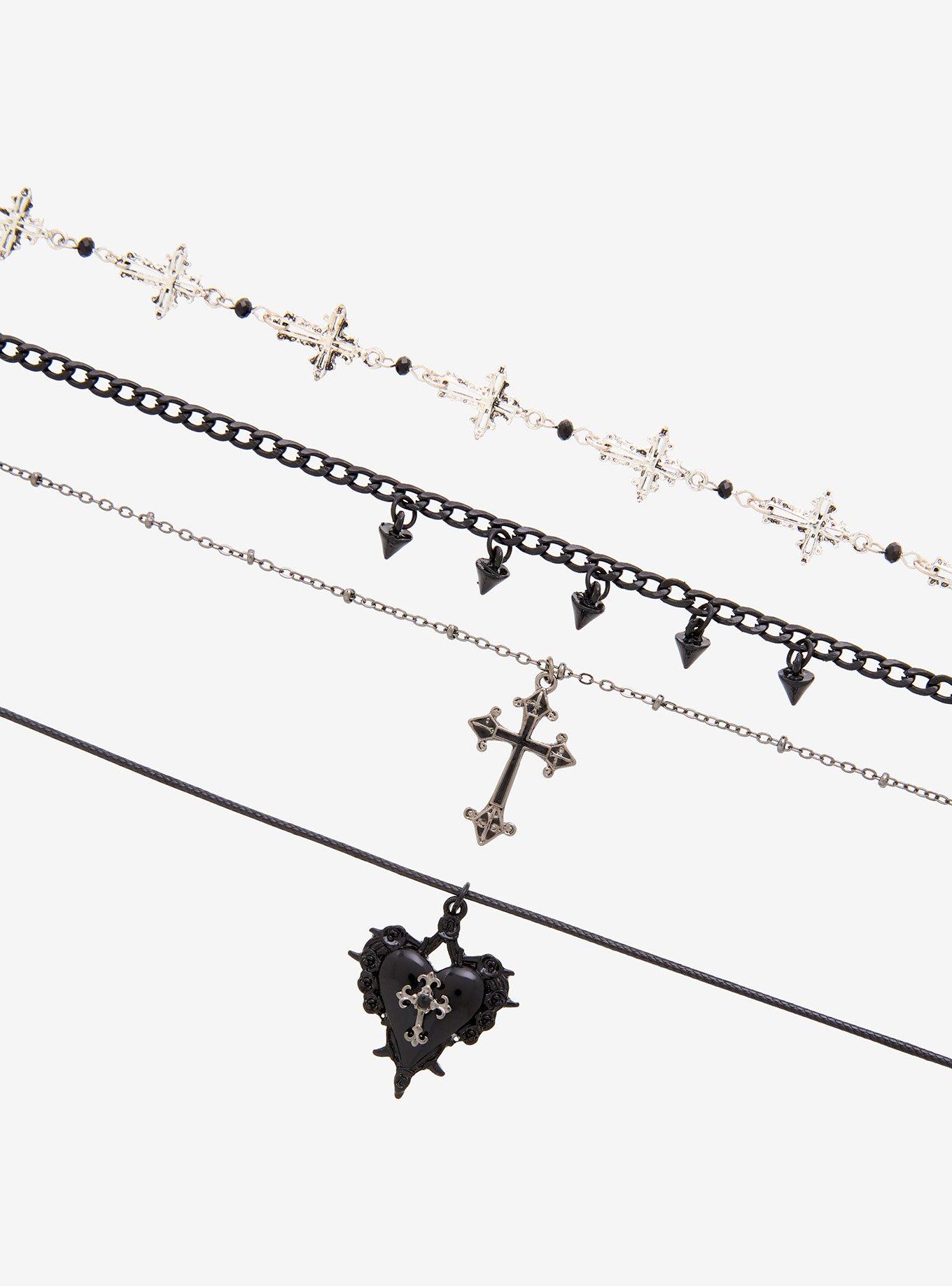 Social Collision Gothic Cross Necklace Set, , alternate