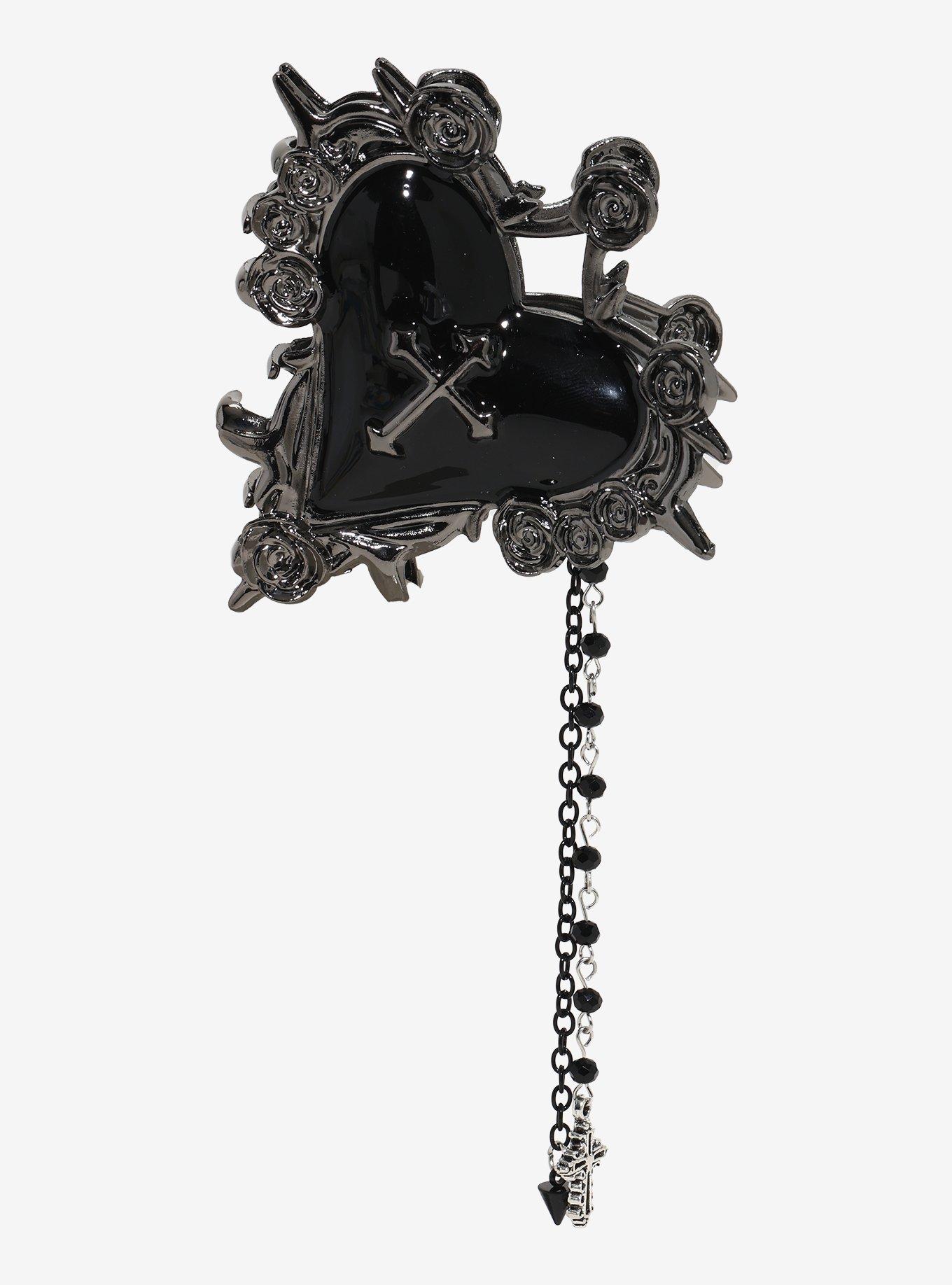 Social Collision Gothic Heart Claw Hair Clip, , hi-res