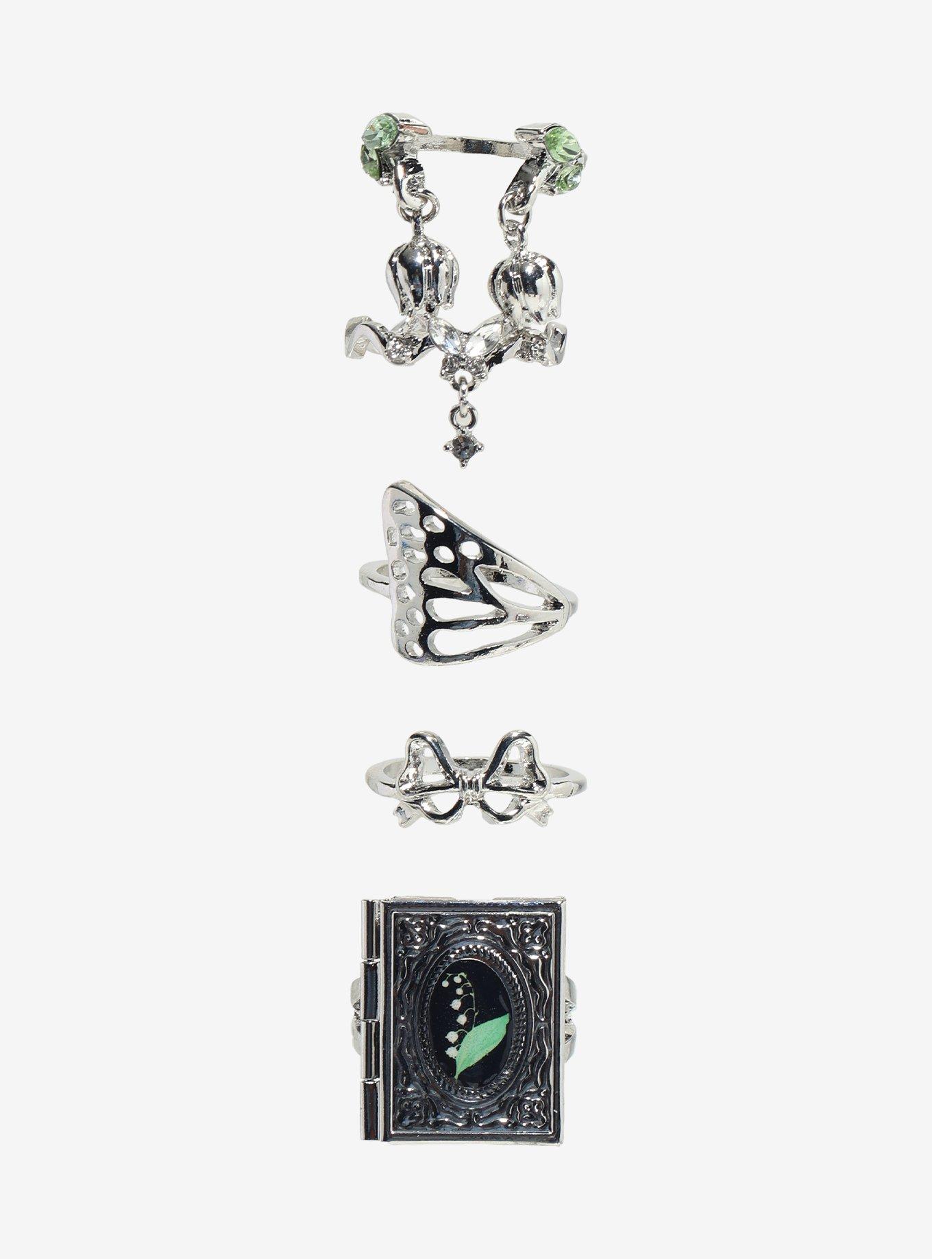 Thorn & Fable Lily Of The Valley Book Ring Set, , hi-res