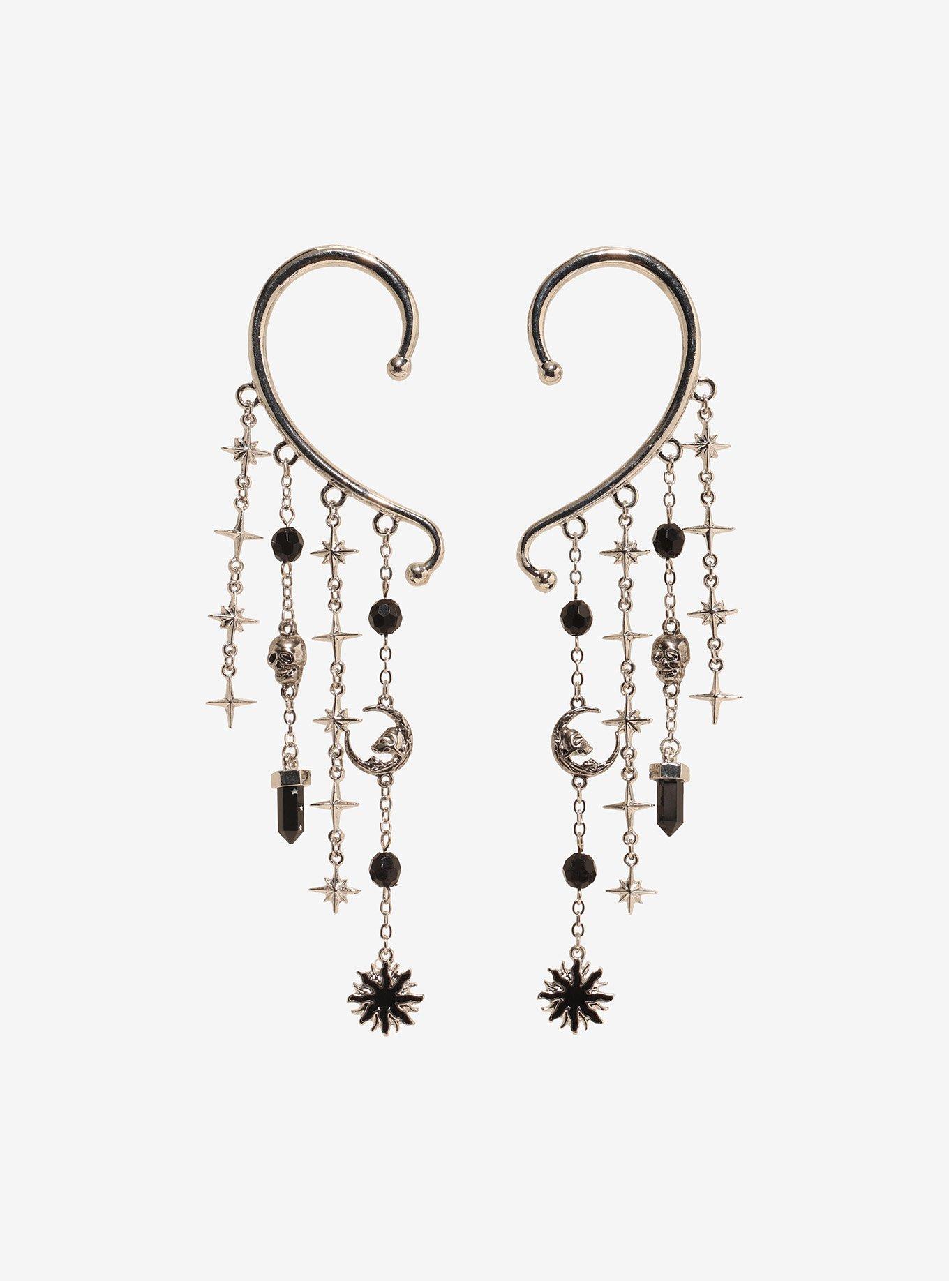 Cosmic Aura Dark Celestial Cuff Earring Set, , hi-res