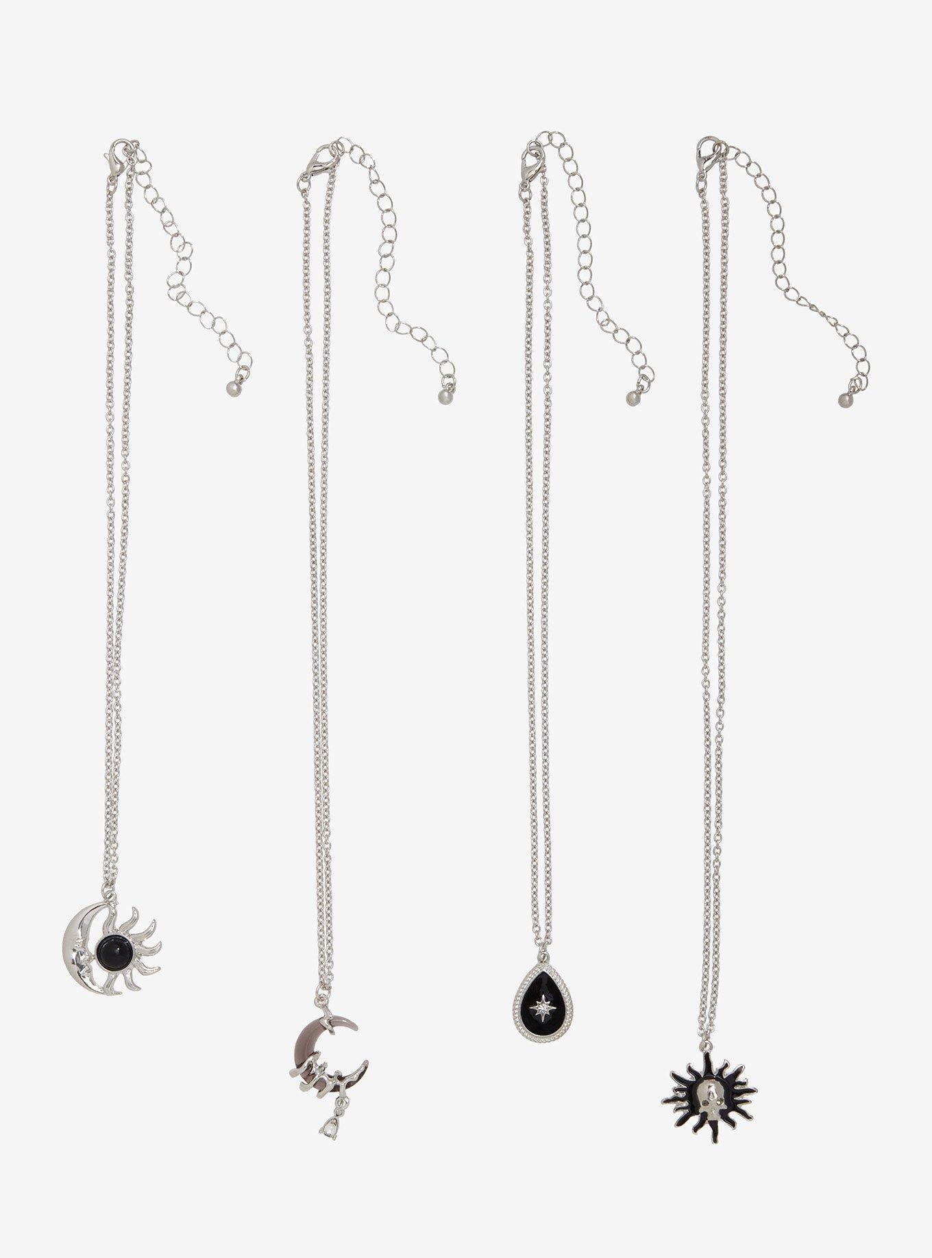 Cosmic Aura Skull Sun Celestial Necklace Set, , hi-res