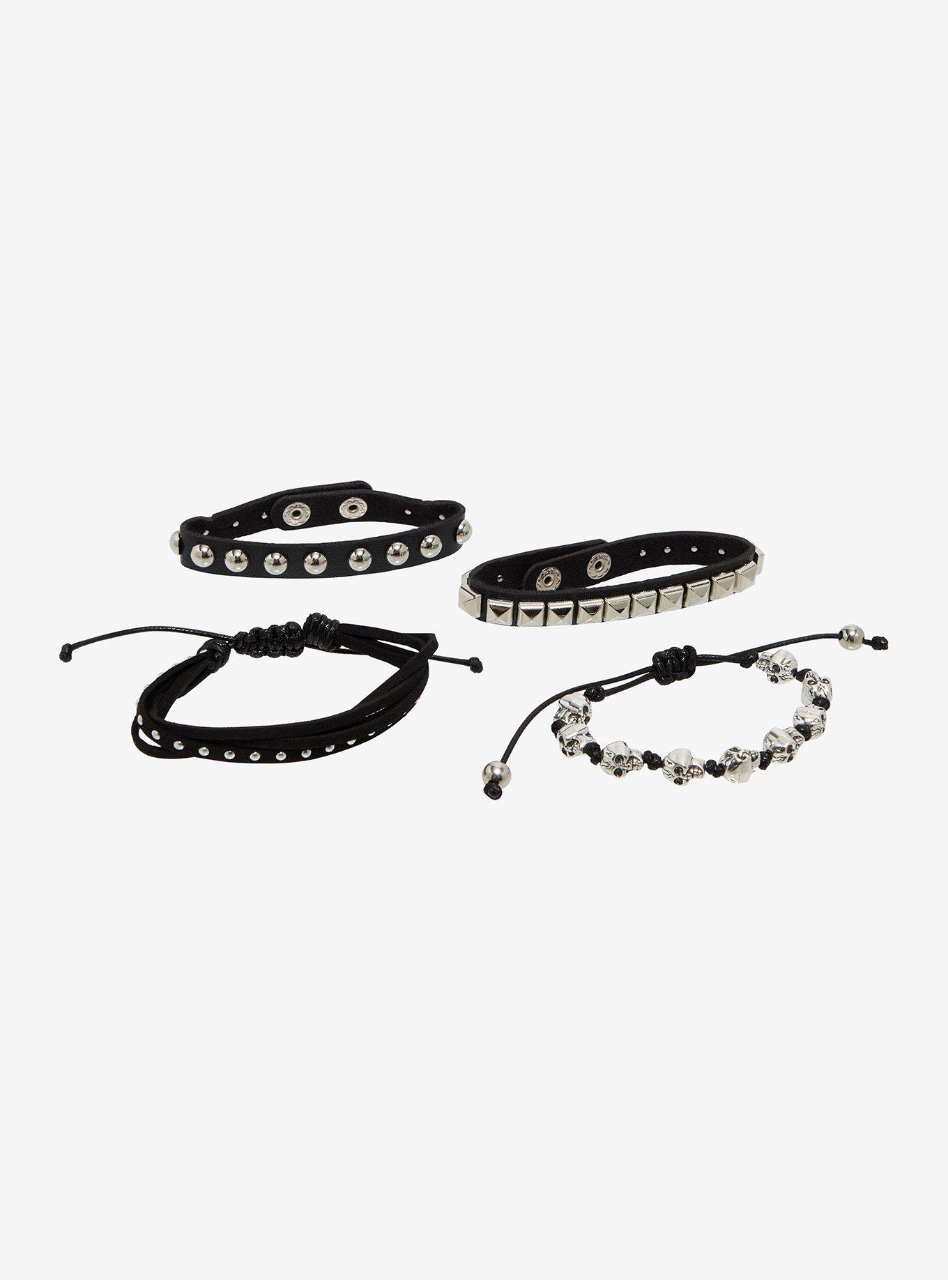 Cosmic Aura Skull Spike Stud Bracelet Set, , hi-res
