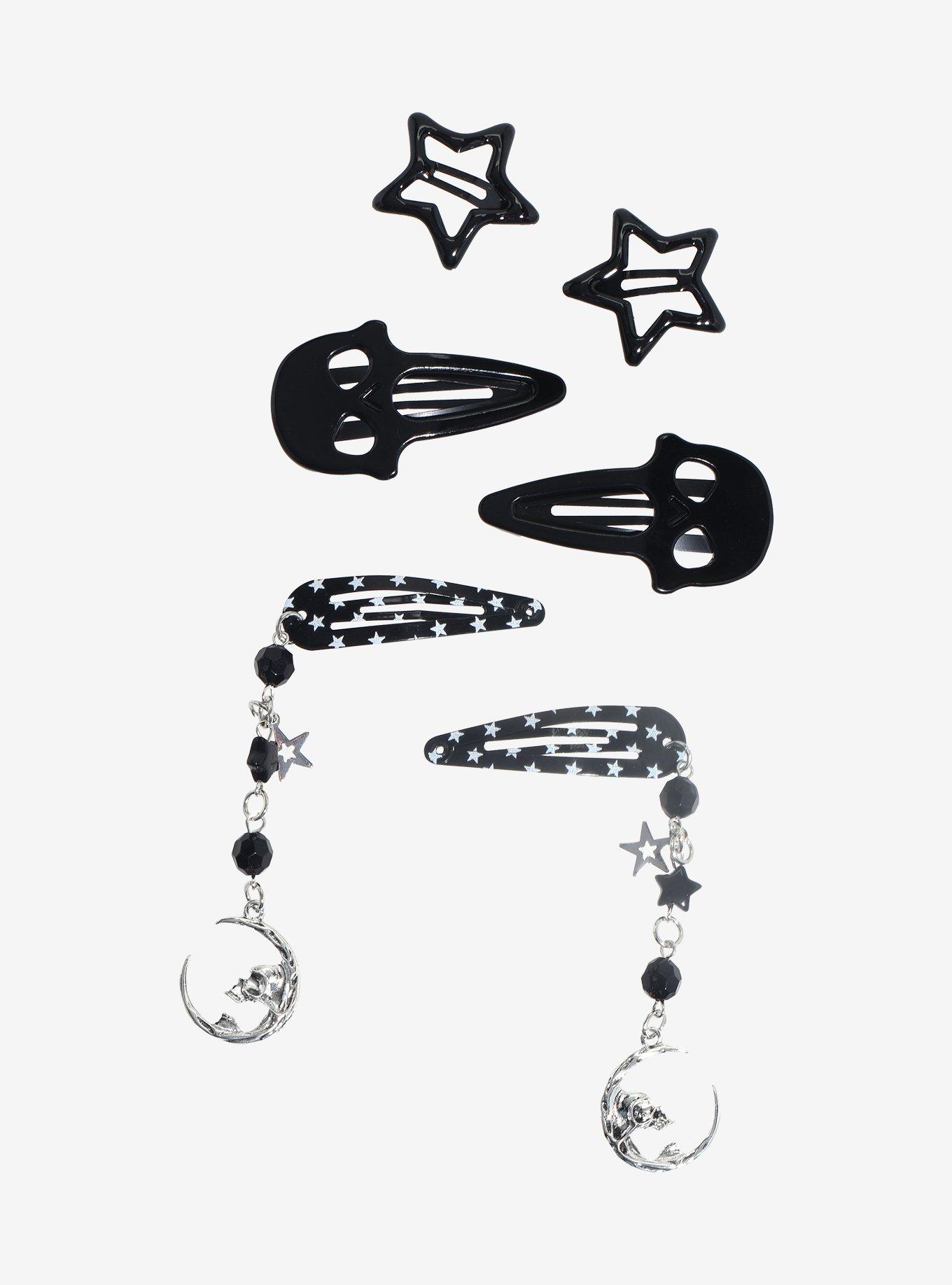 Cosmic Aura Star & Skull Hair Clip Set, , hi-res