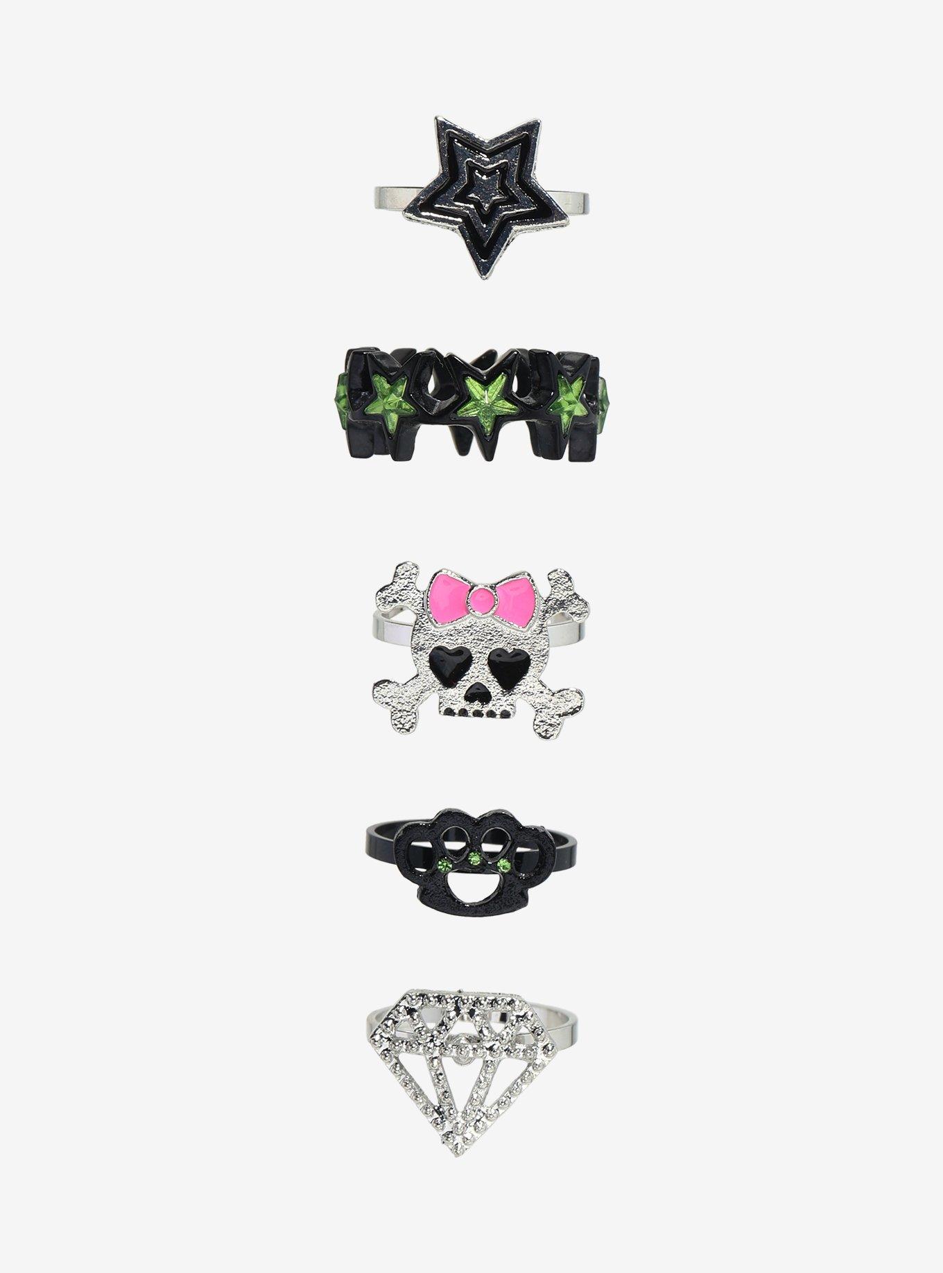 Emo Neon Rawr Ring Set, , hi-res
