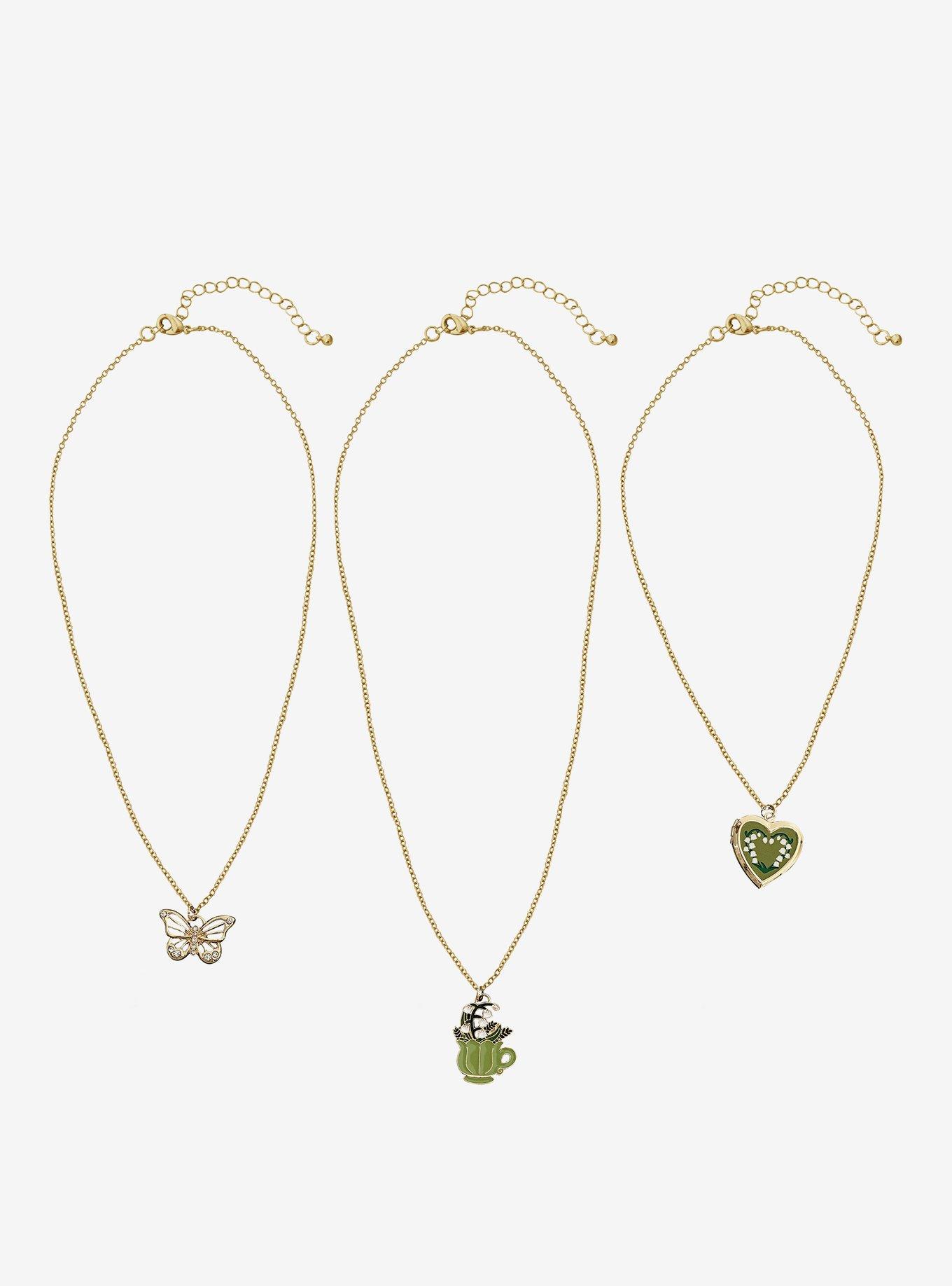 Thorn & Fable Lily Of The Valley Teacup Necklace Set, , hi-res