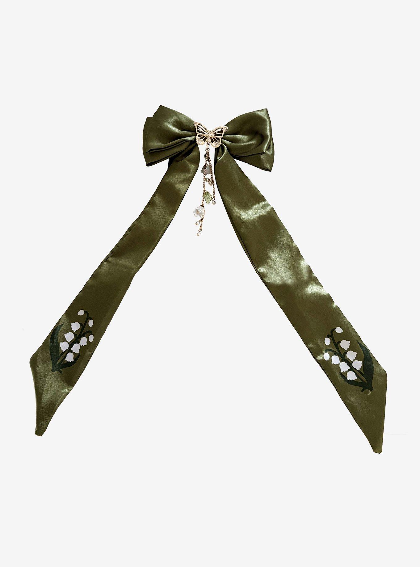 Thorn & Fable Lily Of The Valley Butterfly Hair Bow, , hi-res