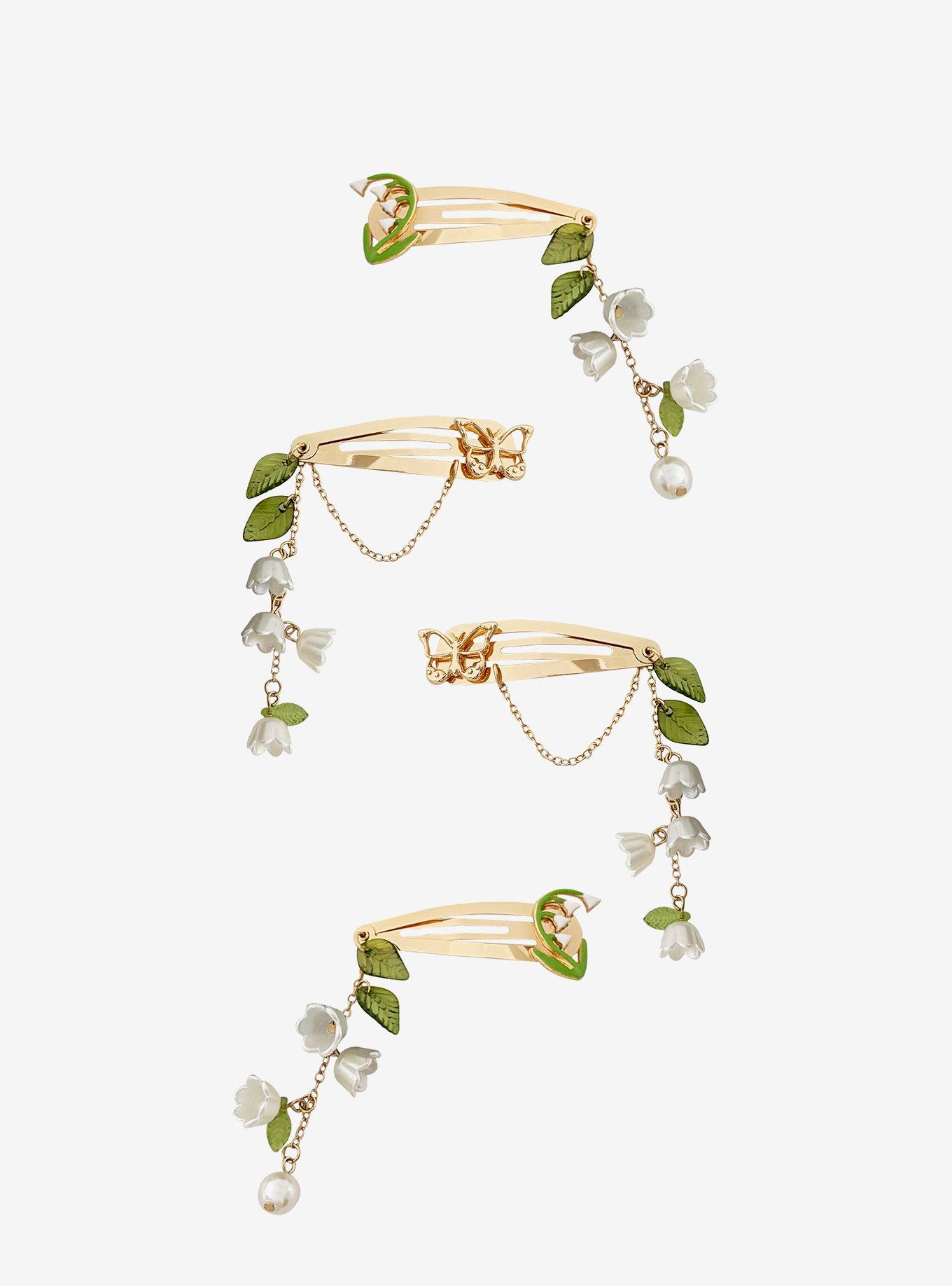 Thorn & Fable Lily Of The Valley Hair Clip Set, , hi-res
