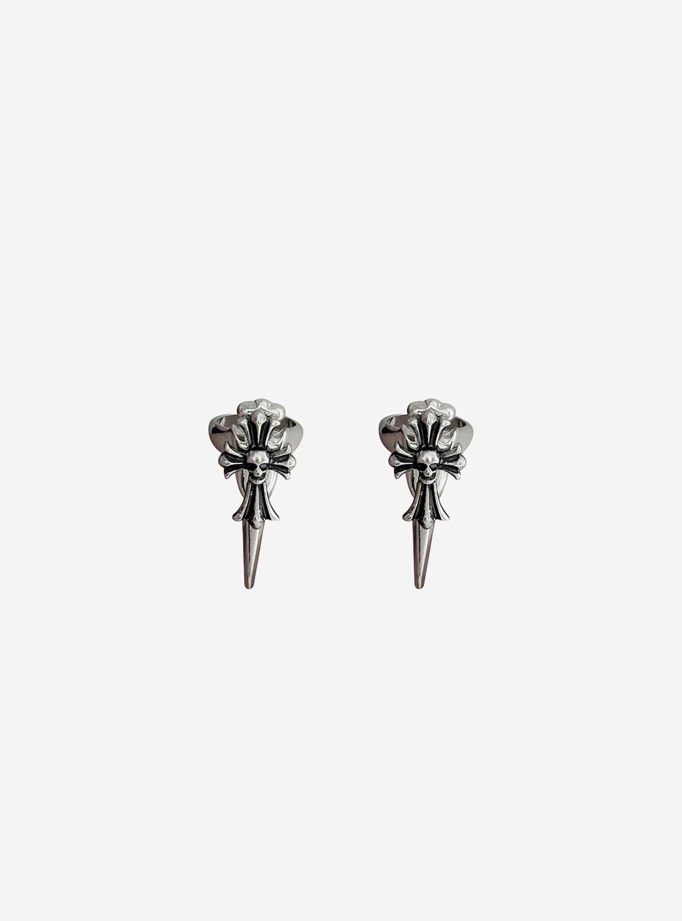Spiked Skull Cross Nail Ring Set, , hi-res