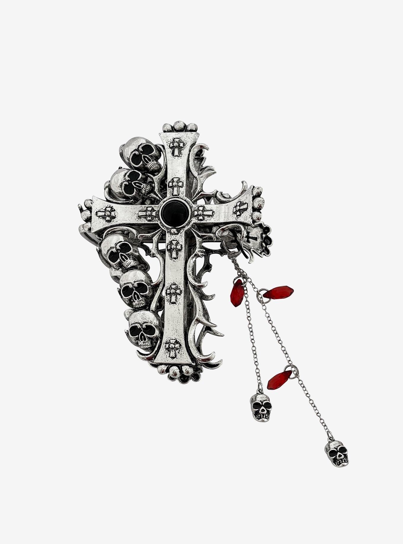 Skull Cross Claw Hair Clip, , hi-res