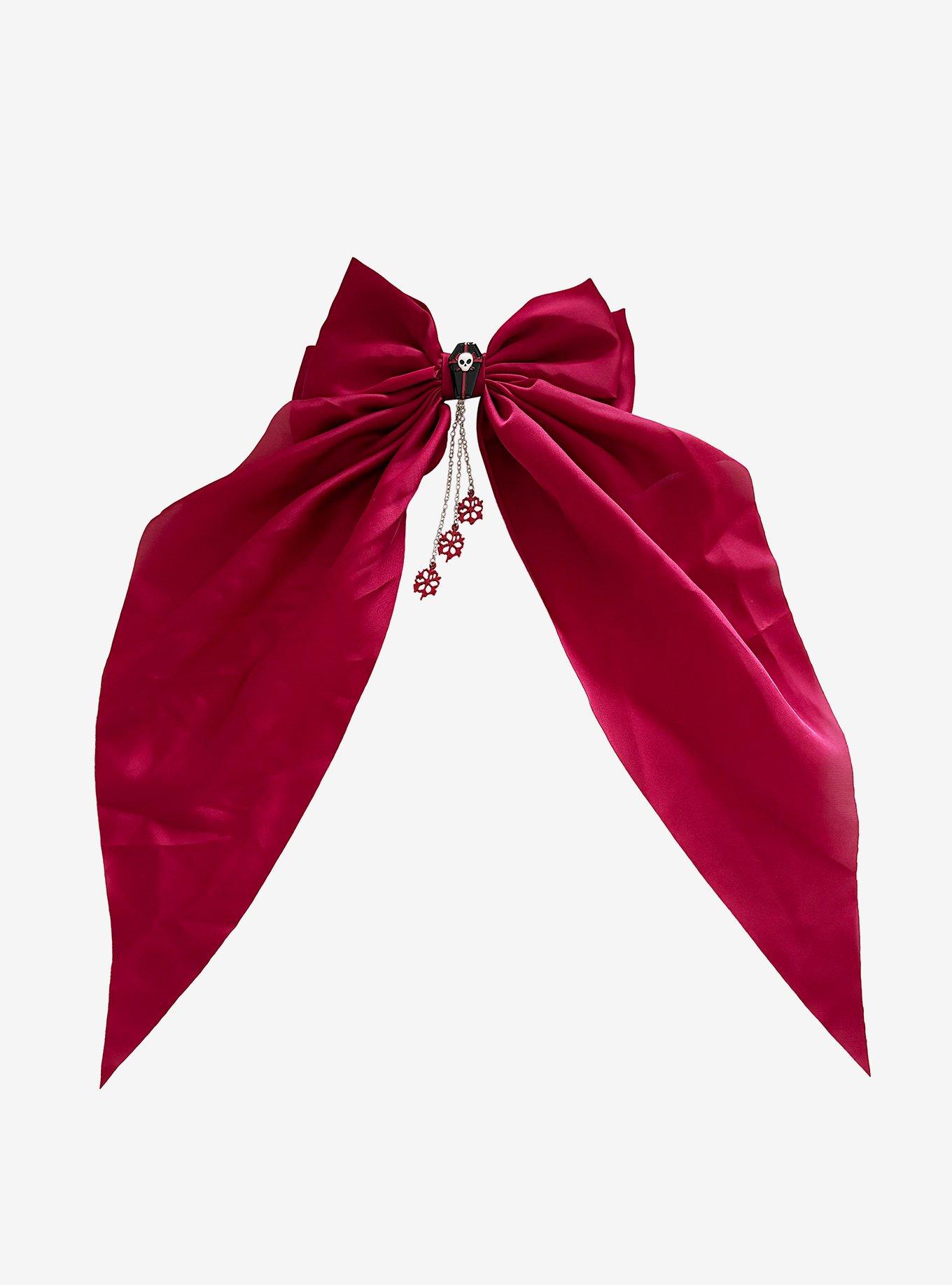 Goth Christmas Coffin Hair Bow, , hi-res
