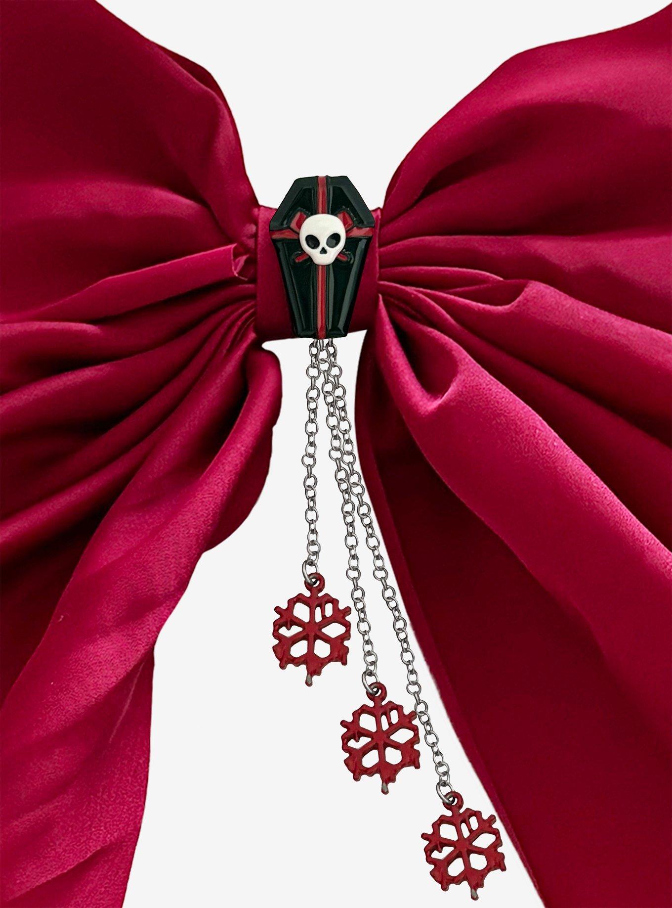 Goth Christmas Coffin Hair Bow, , alternate