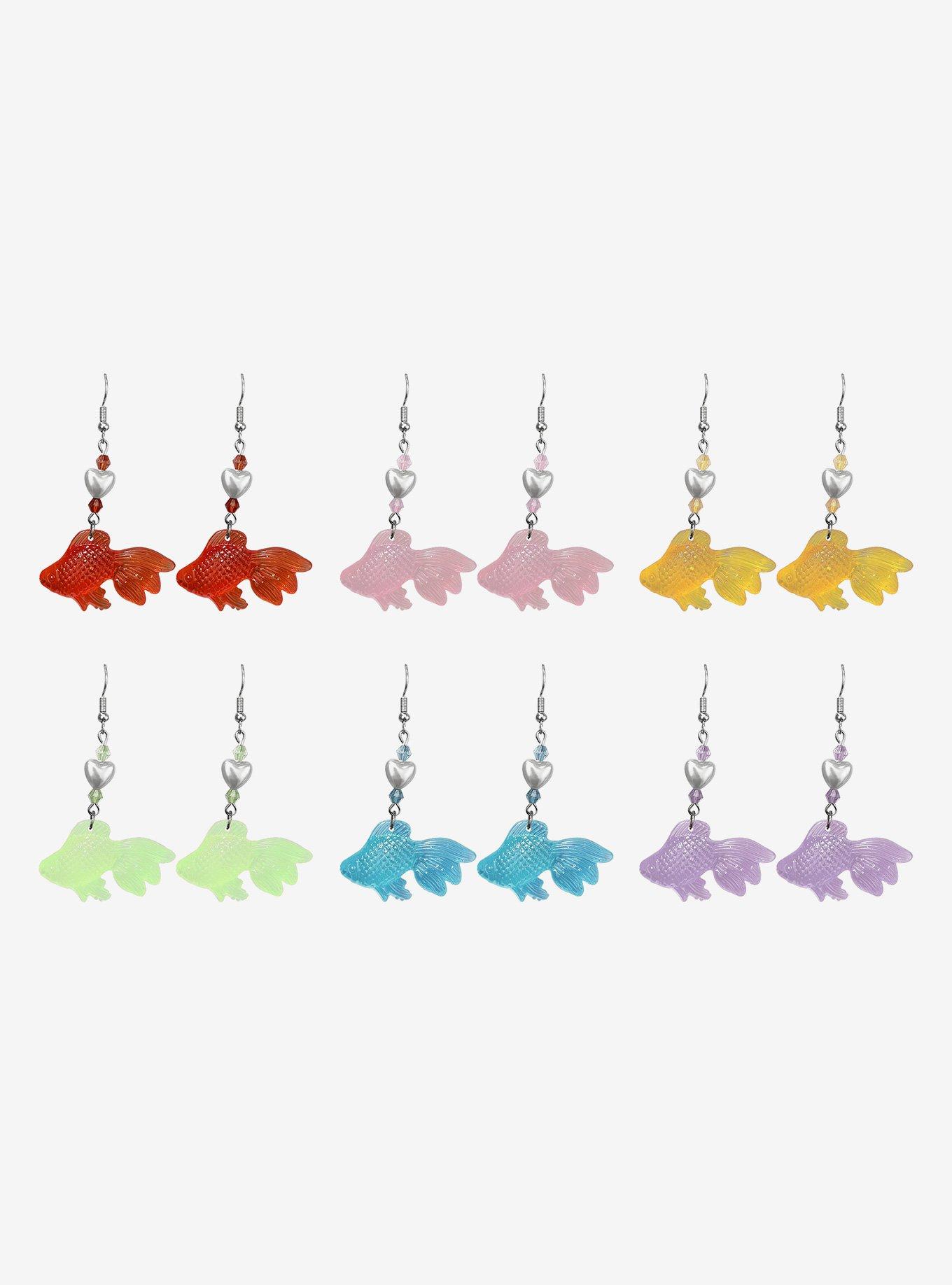 Multi-Colored Fish Drop Earring Set, , hi-res