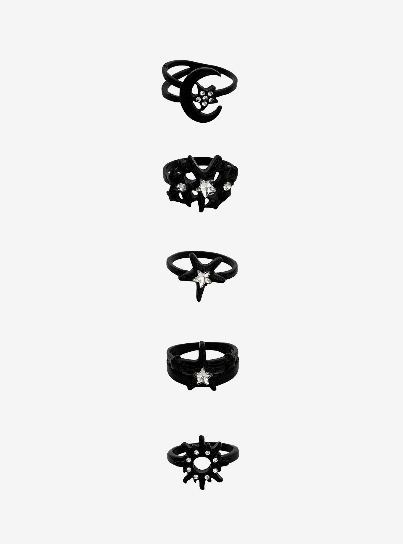 Cosmic Aura Black Celestial Ring Set, , hi-res