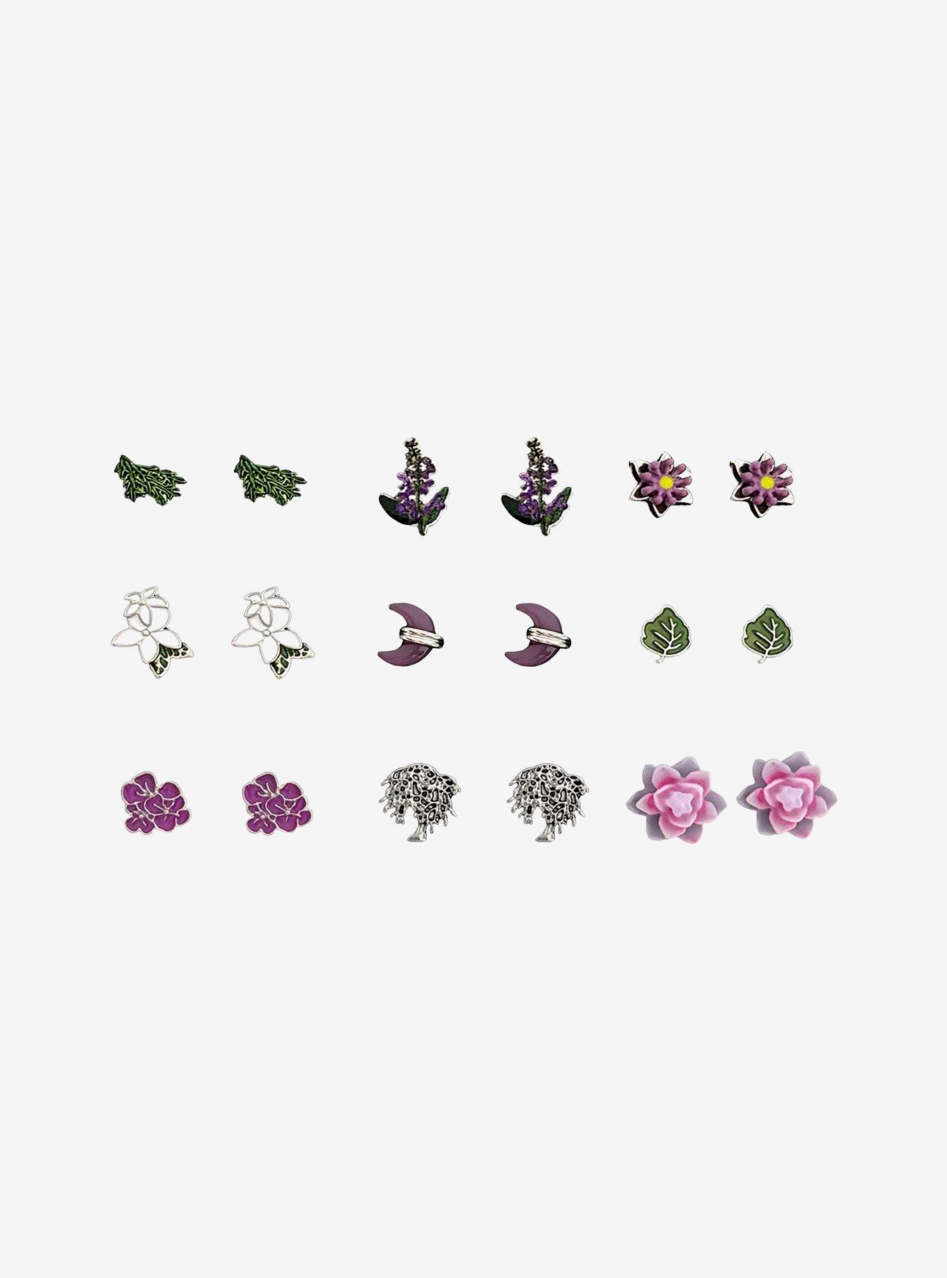 Thorn & Fable Lunar Flora Stud Earring Set, , hi-res