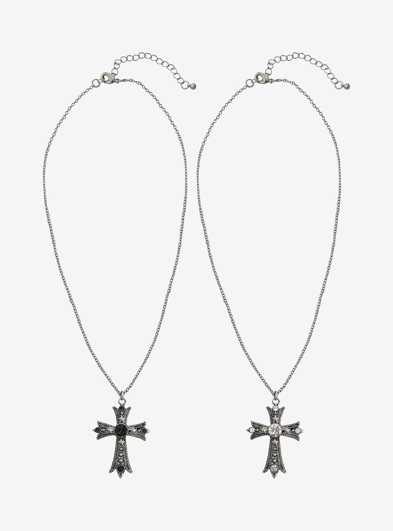 Bling Cross Best Friend Necklace Set, , hi-res