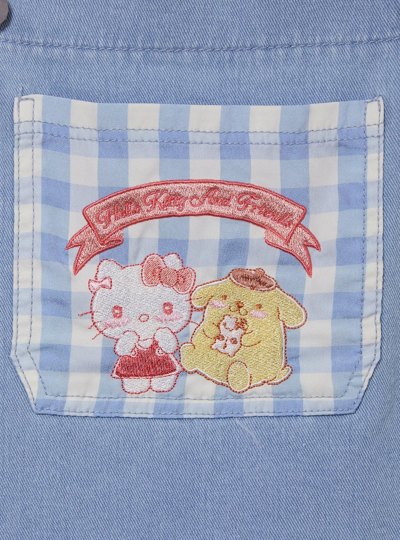 Sanrio Hello Kitty and Friends Gingham Denim Women's Overalls - BoxLunch Exclusive, DENIM, alternate