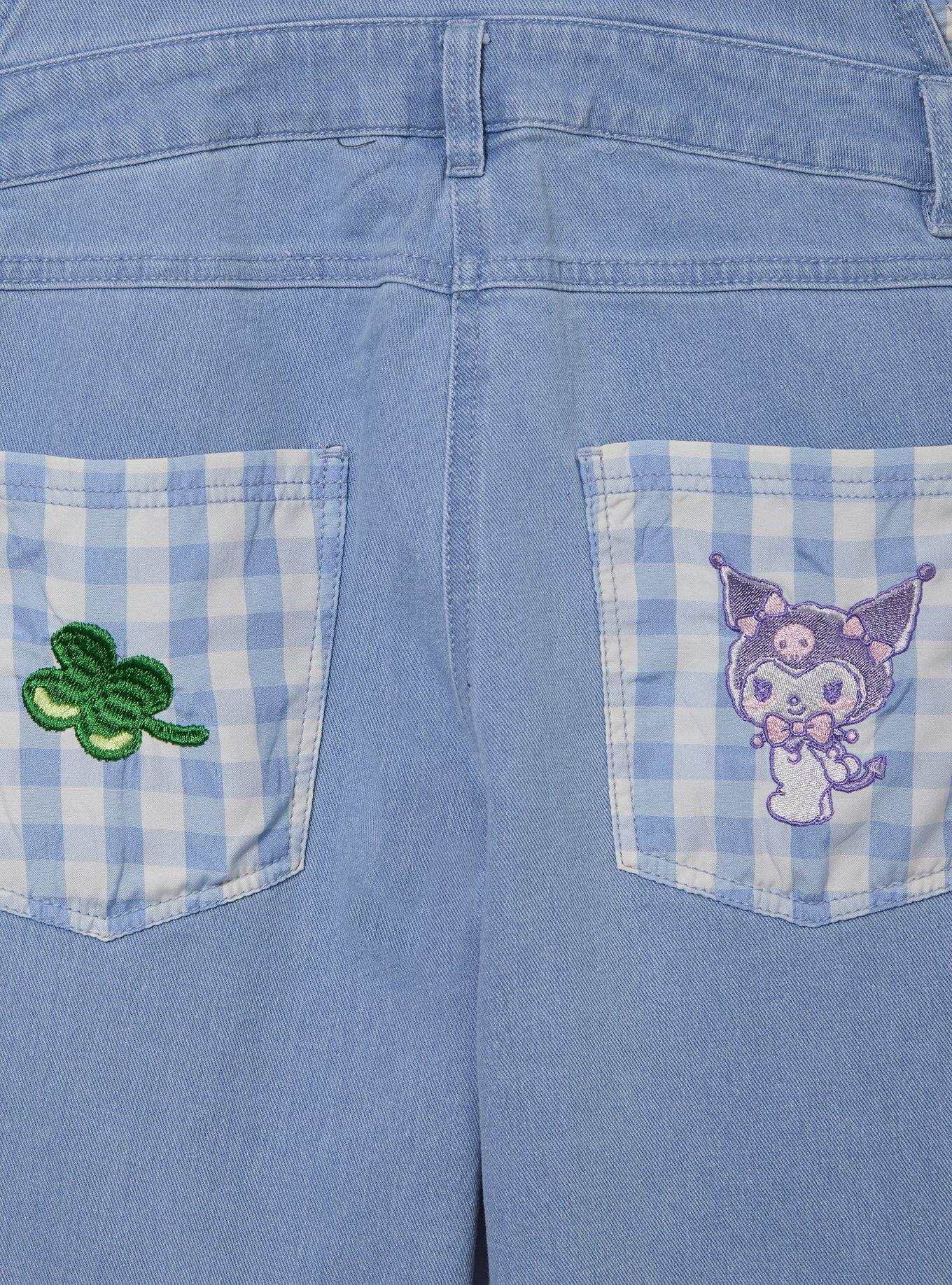 Sanrio Hello Kitty and Friends Gingham Denim Women's Overalls - BoxLunch Exclusive, DENIM, alternate