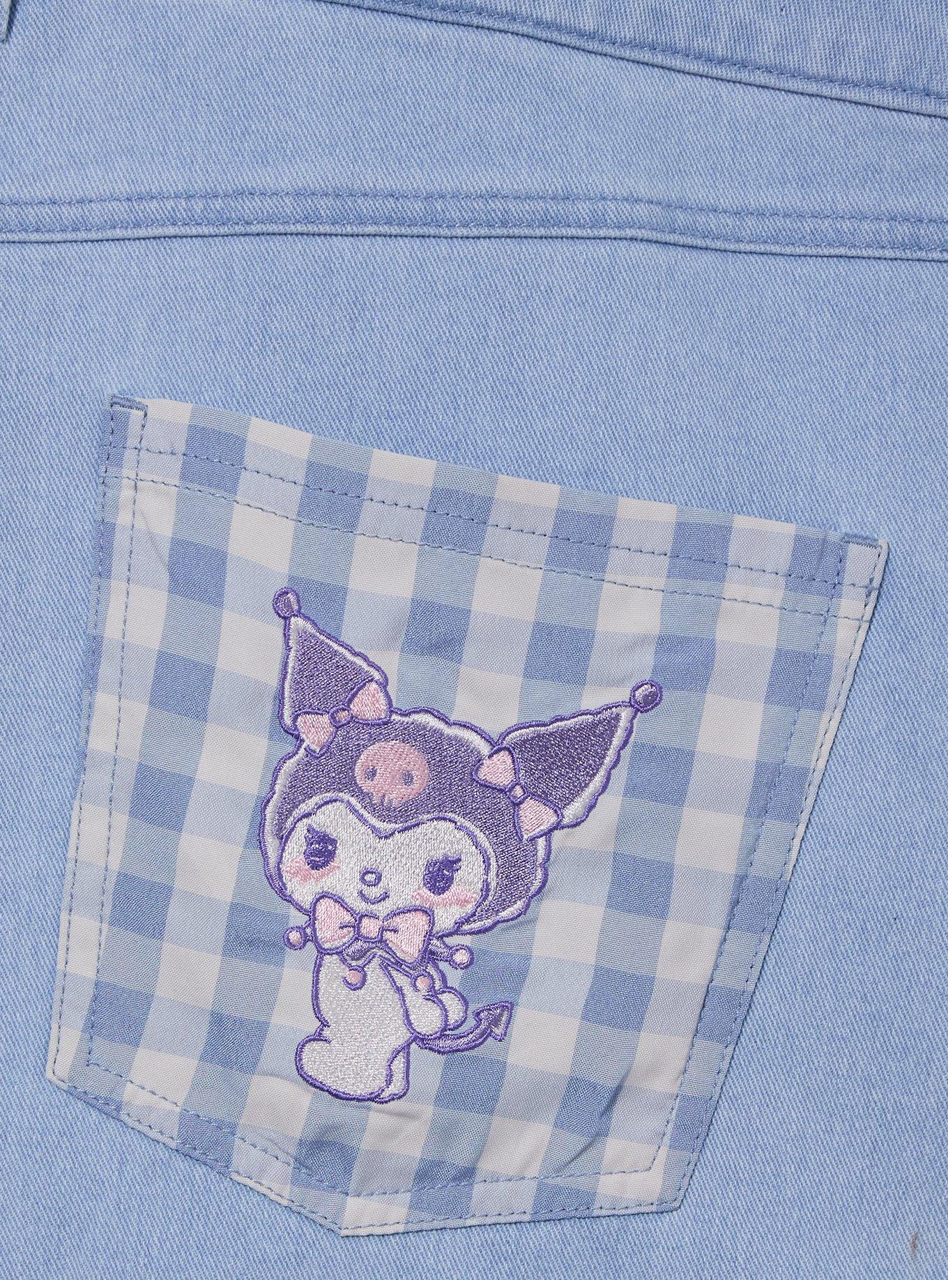 Sanrio Hello Kitty and Friends Gingham Denim Women's Plus Size Overalls - BoxLunch Exclusive, DENIM, alternate