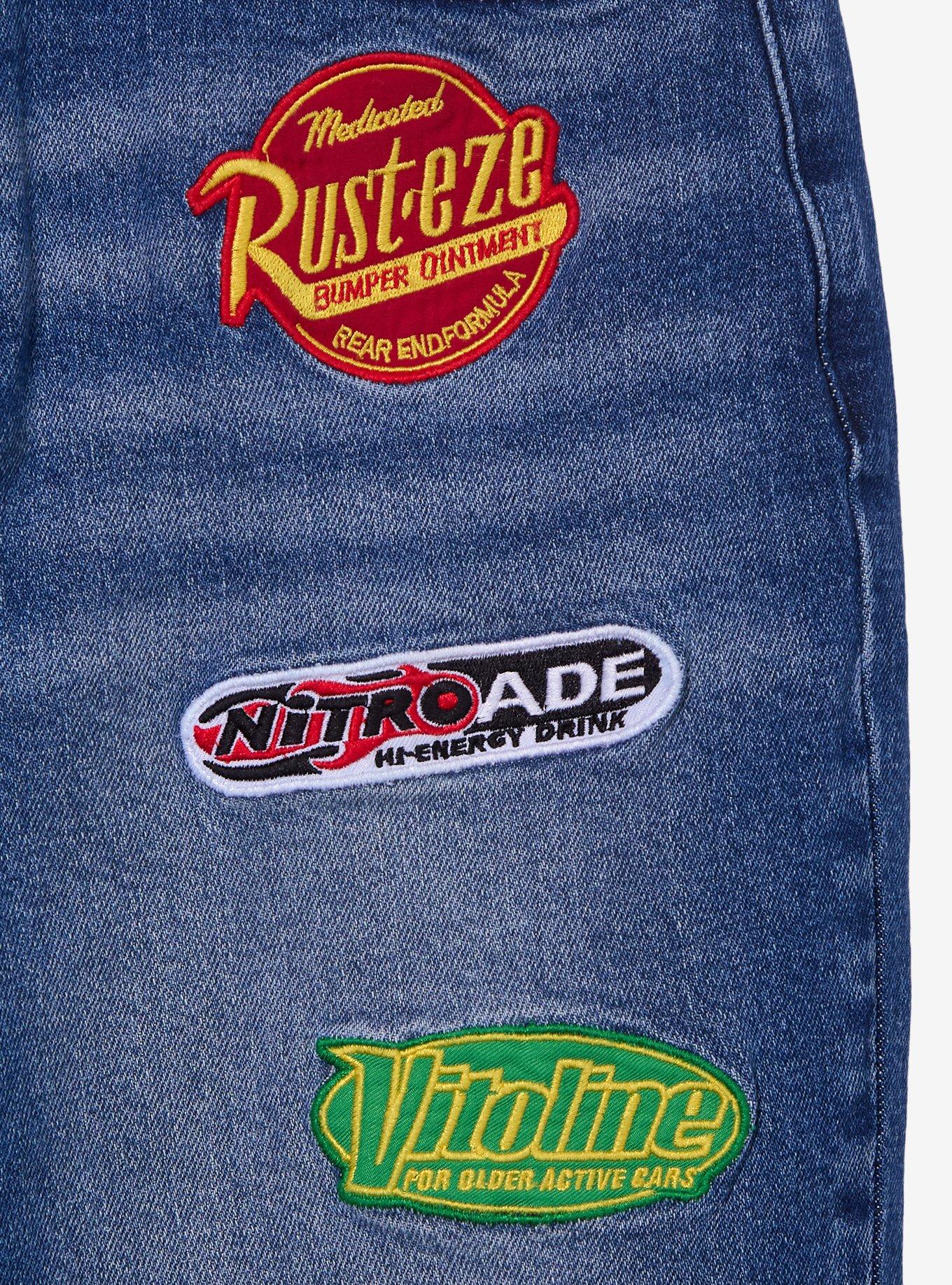 Disney Pixar Cars Patches Women's Plus Size Denim High-Waisted Mom Jeans &mdash; BoxLunch Exclusive, DENIM, alternate - view 4