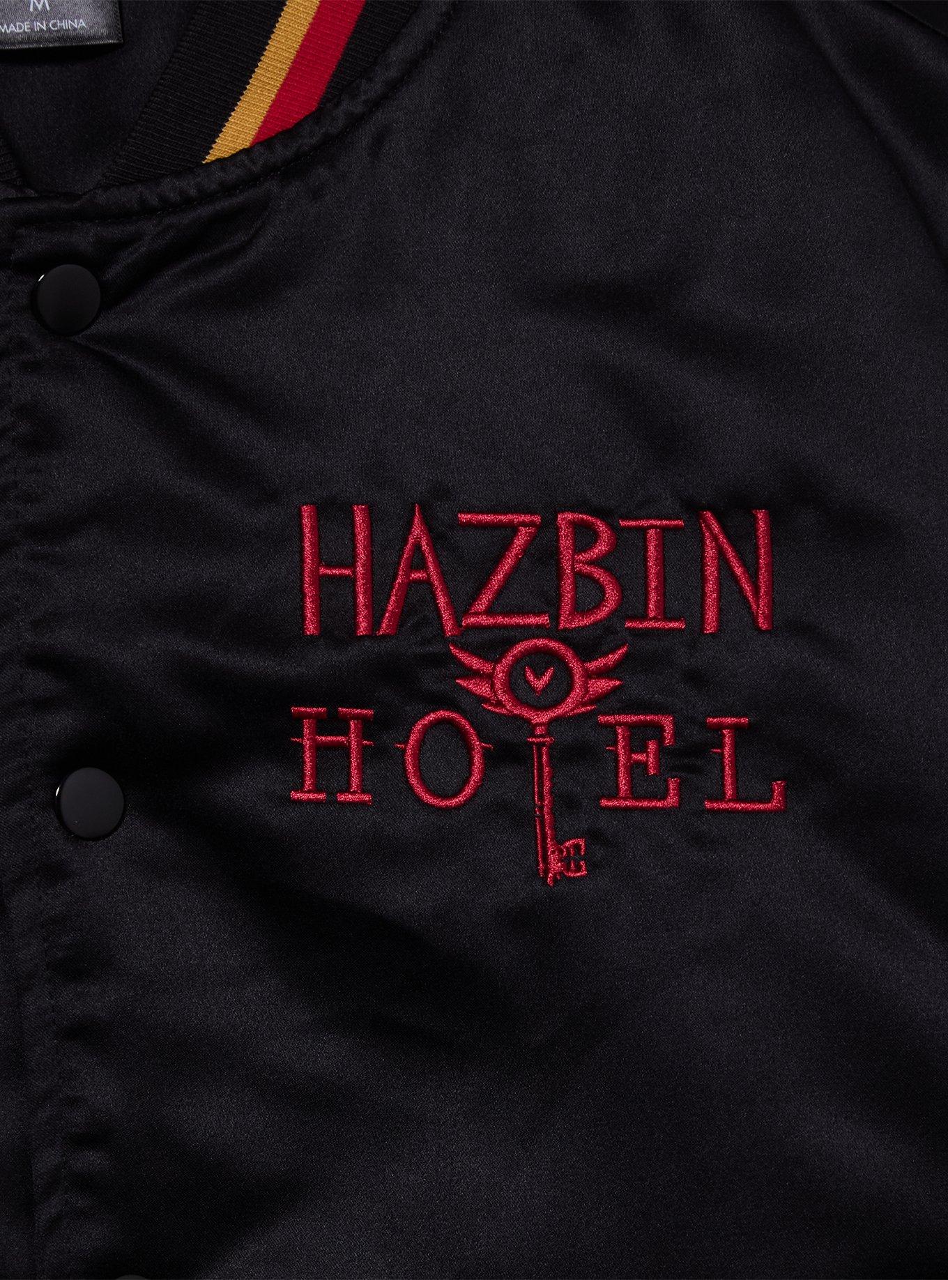 Hazbin Hotel Title Bomber Jacket &mdash; BoxLunch Exclusive, BLACK, alternate