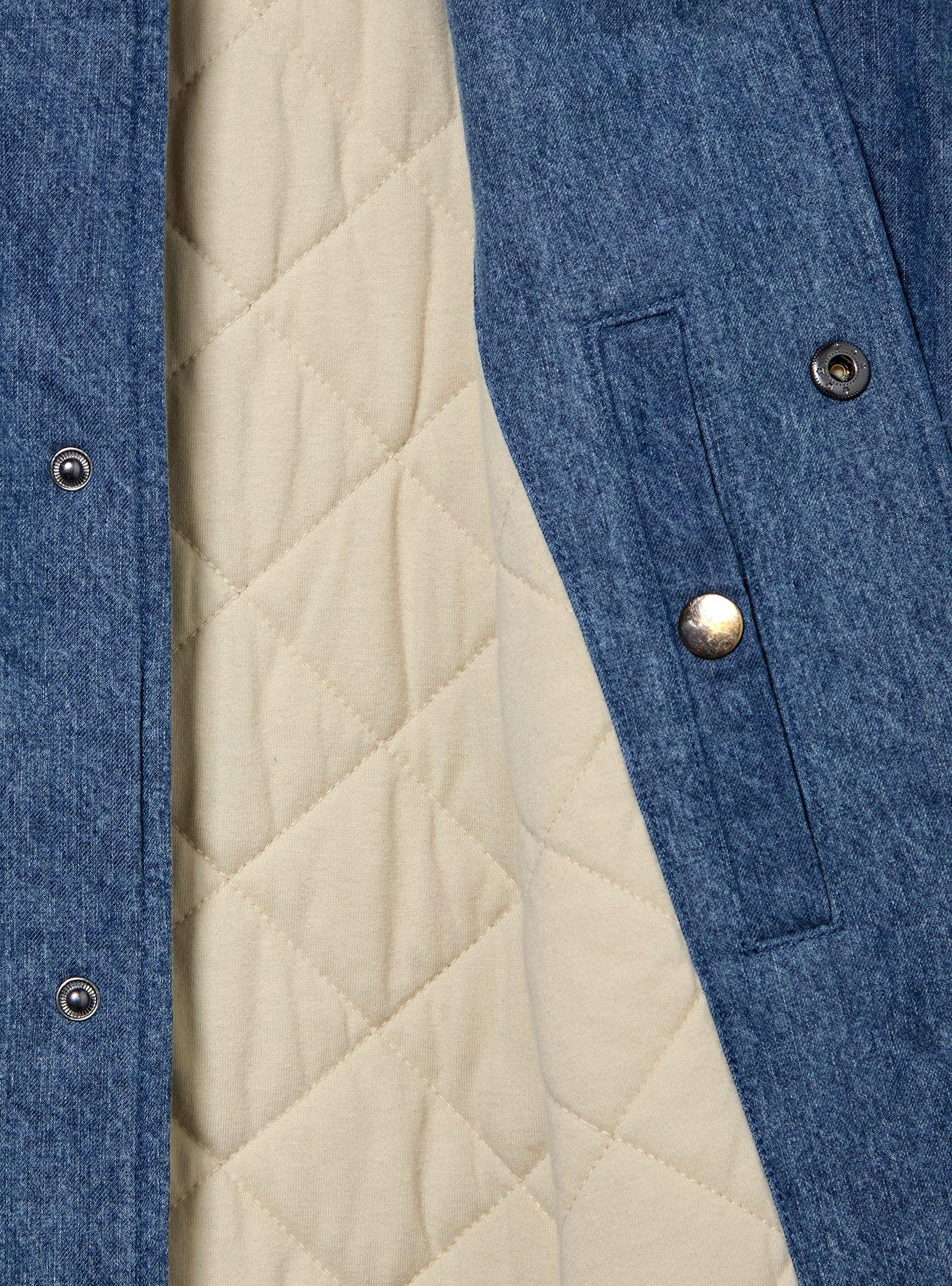 Hazbin Hotel Voxtek Vintage Denim Varsity Jacket — BoxLunch Exclusive, DENIM, alternate