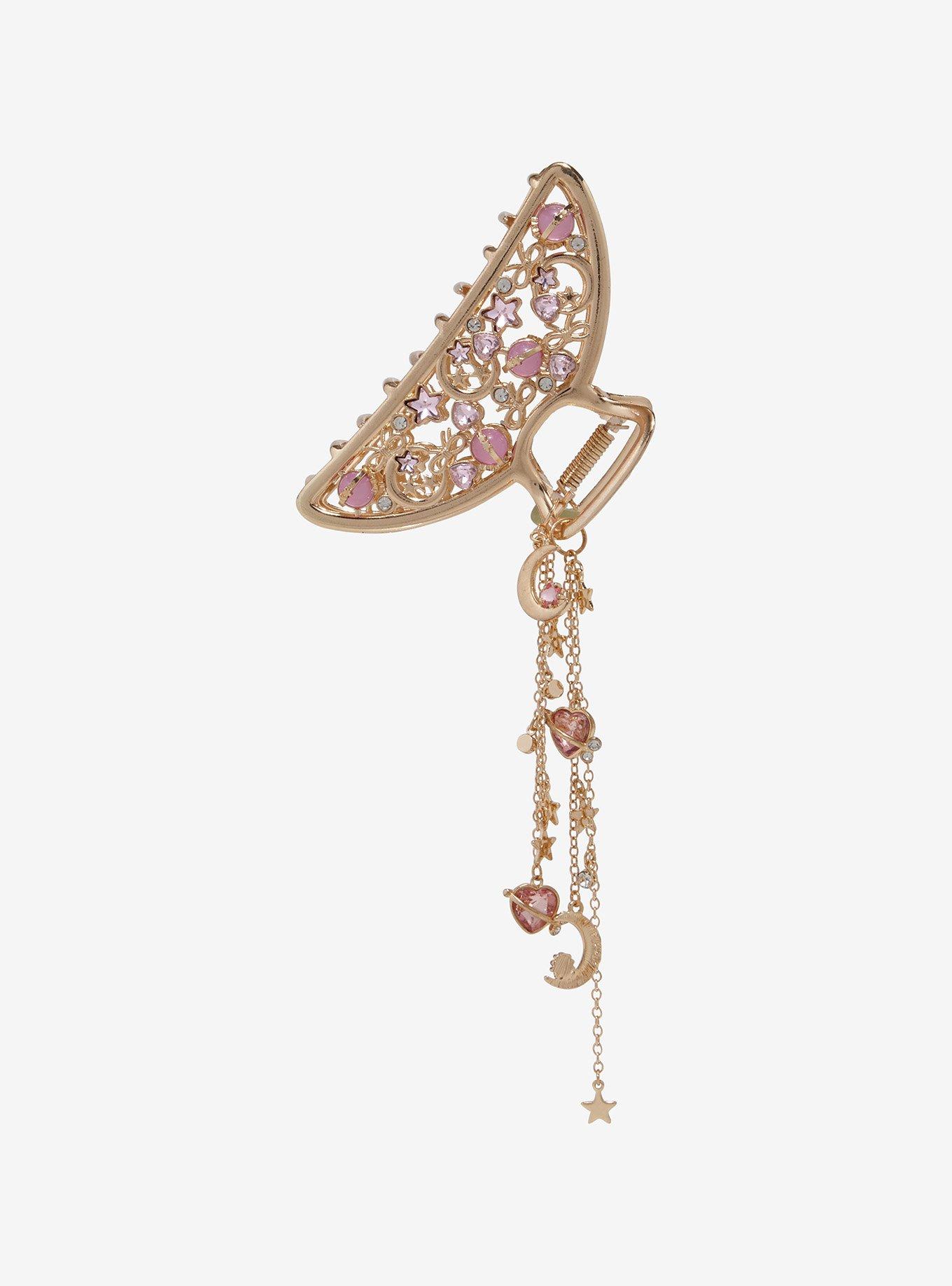 Cosmic Aura Pink Planet Celestial Claw Hair Clip, , hi-res