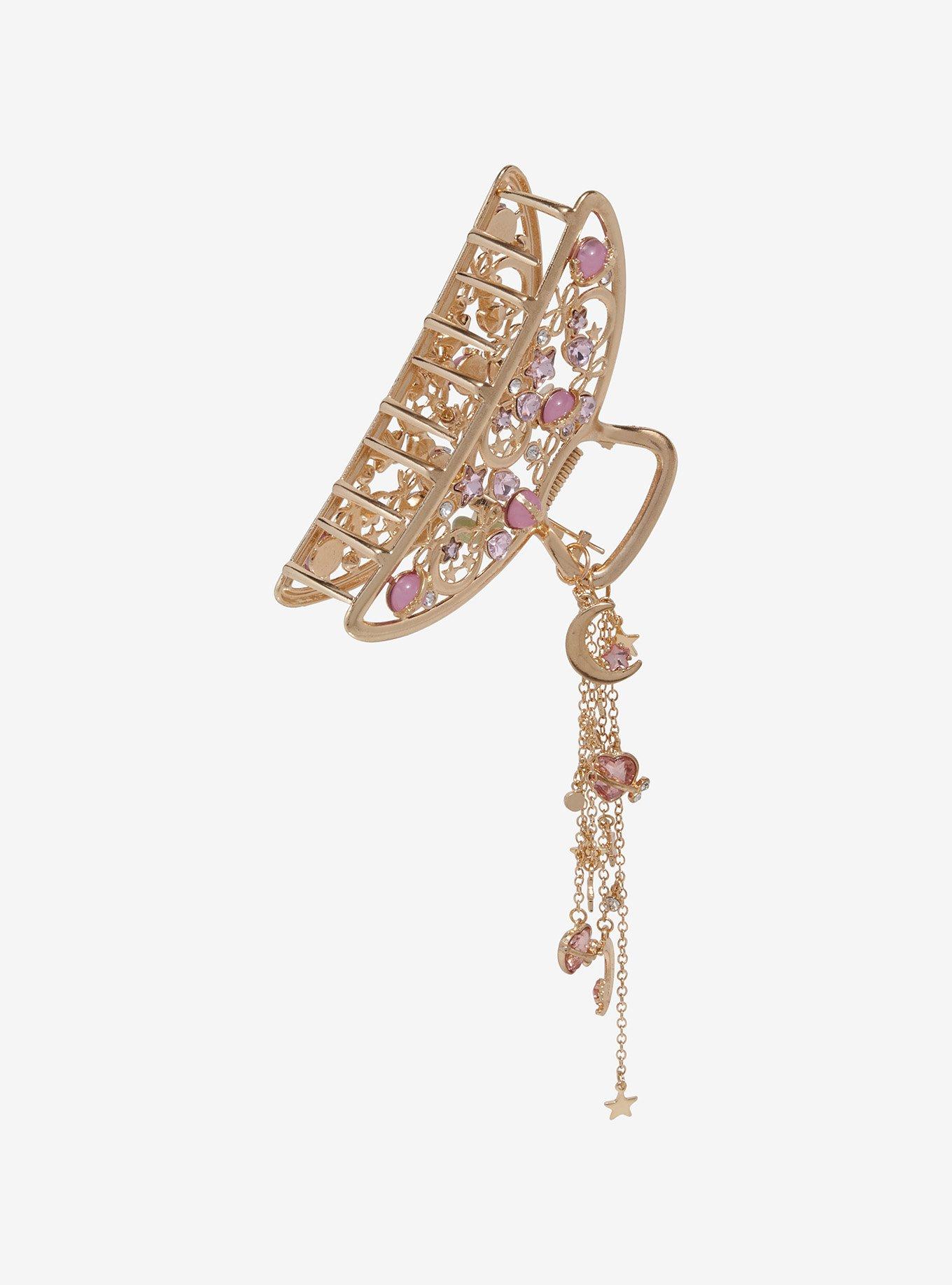 Cosmic Aura Pink Planet Celestial Claw Hair Clip, , alternate