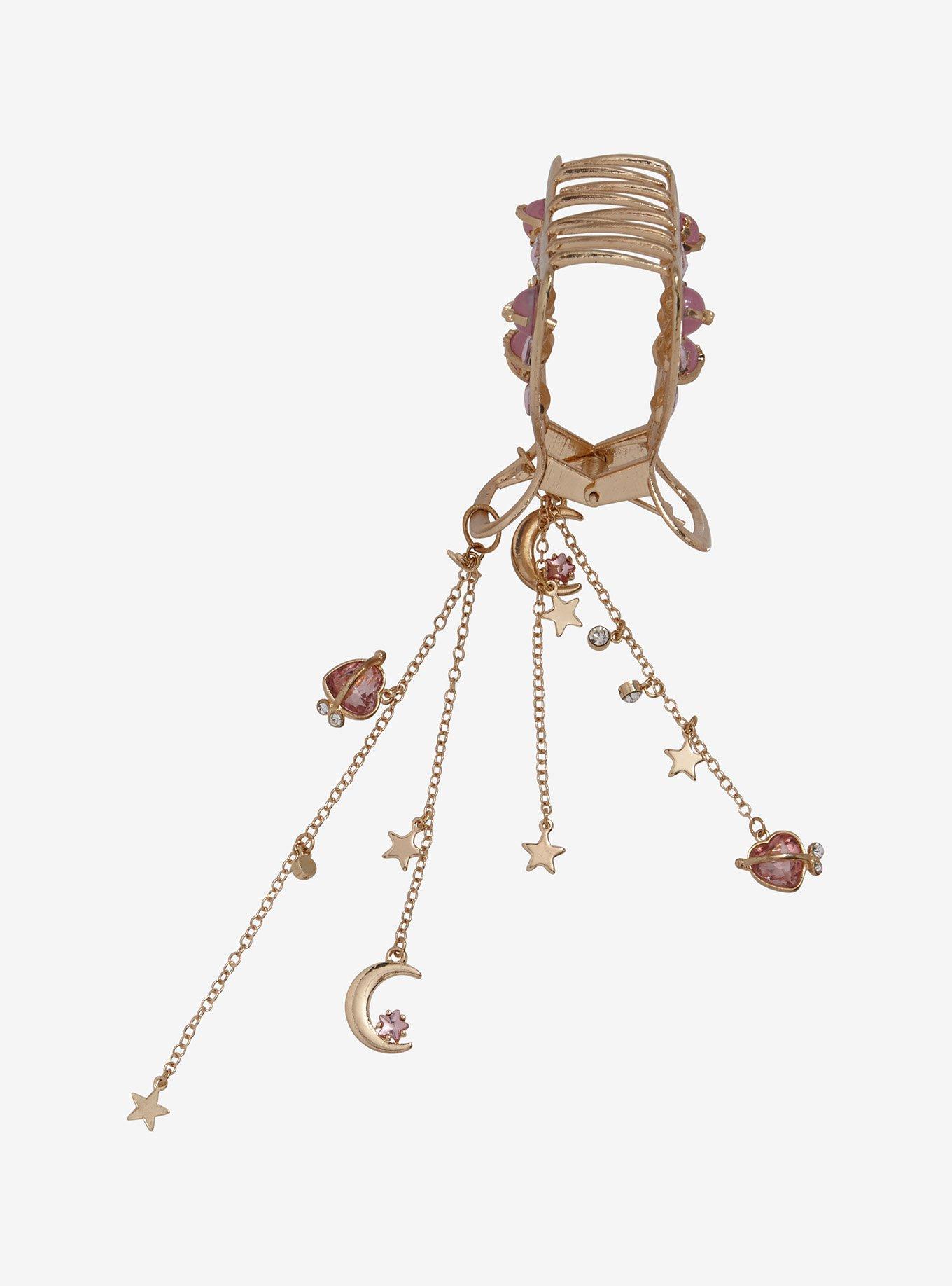 Cosmic Aura Pink Planet Celestial Claw Hair Clip, , alternate