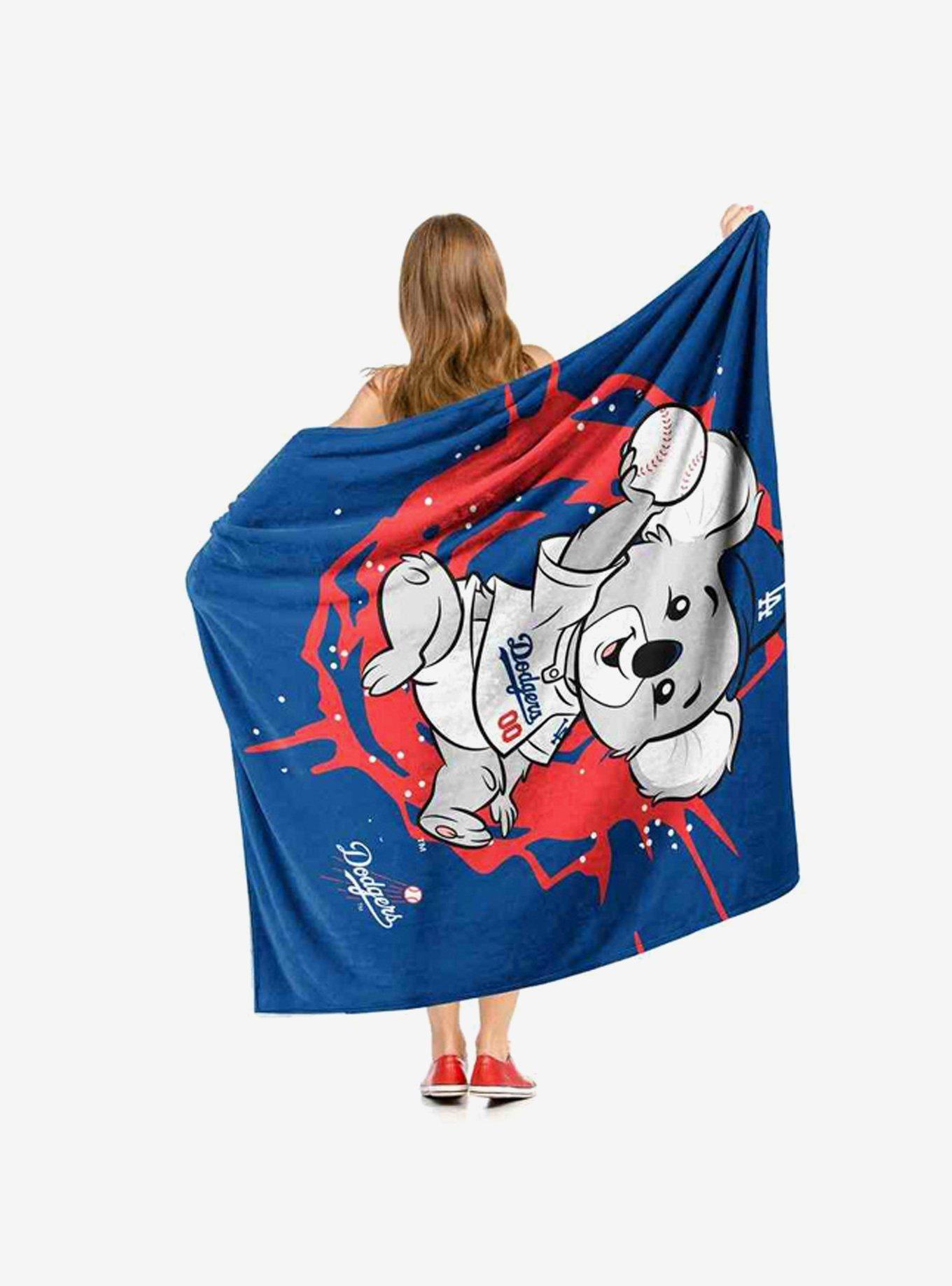 MLB Los Angeles Dodgers Mascot Silk Touch Sherpa Throw Blanket, , alternate