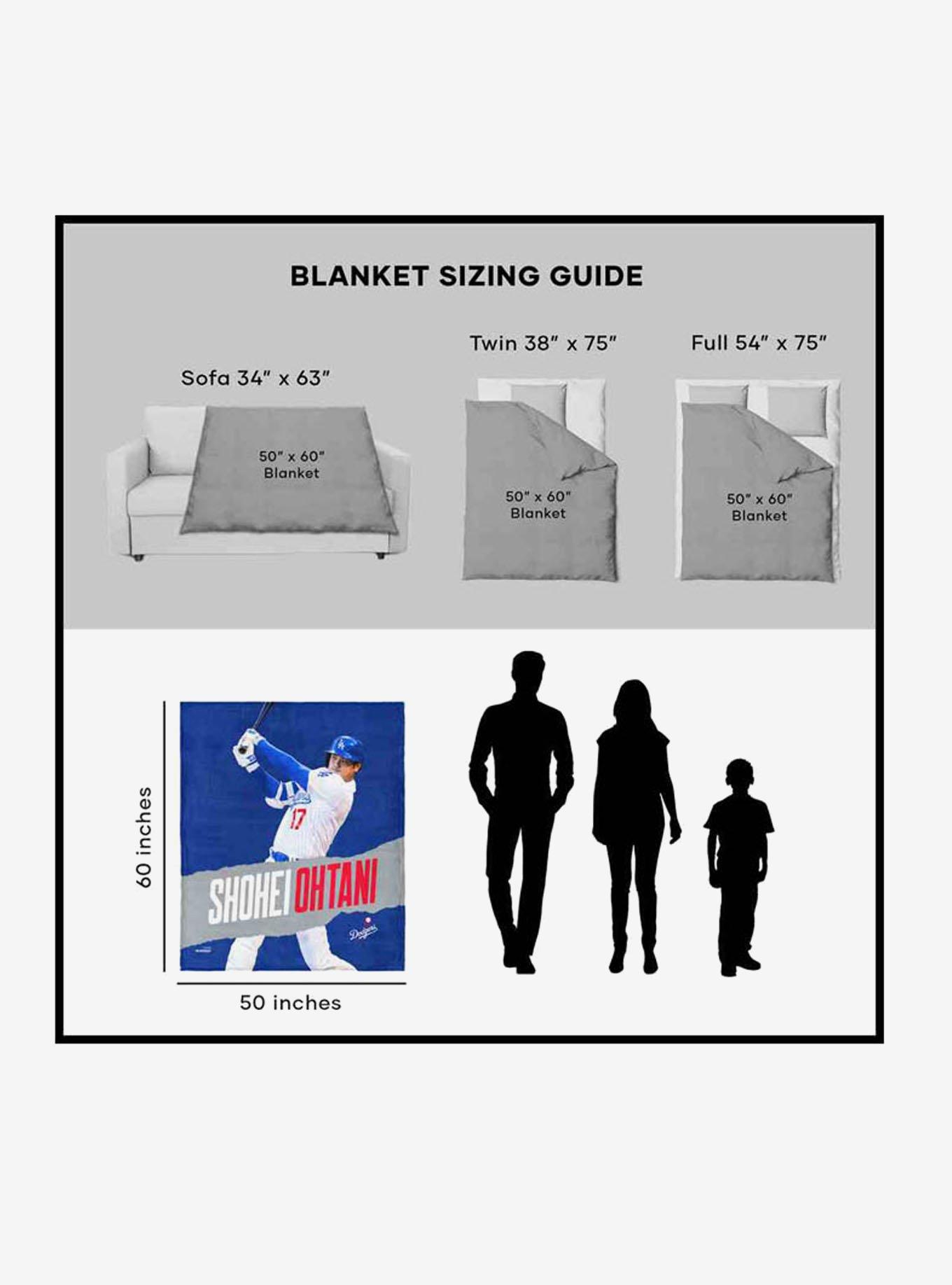 MLB Los Angeles Dodgers Shohei Ohtani Silk Touch Sherpa Throw Blanket, , alternate