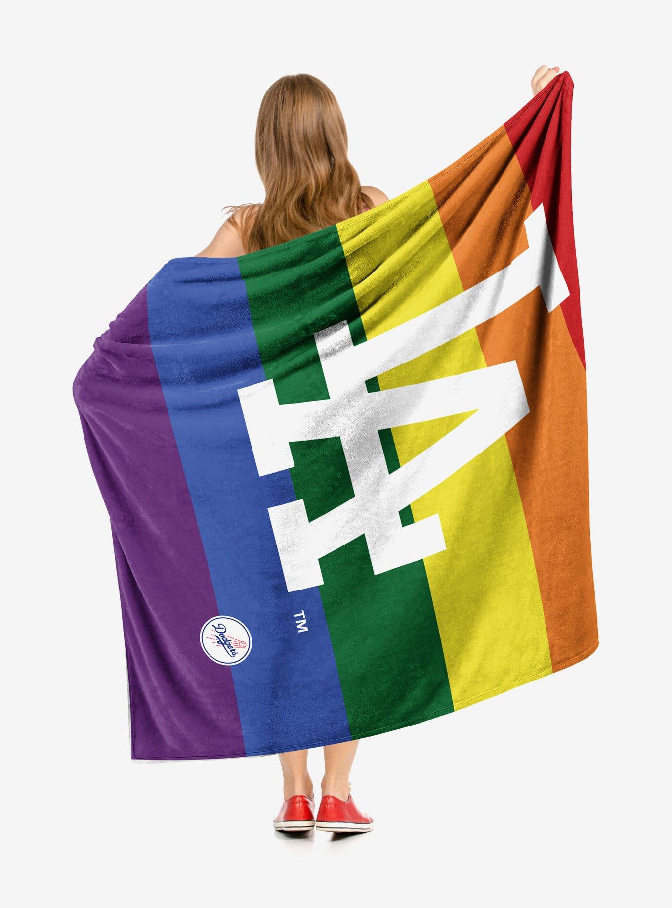 MLB Los Angeles Dodgers Pride Series Silk Touch Sherpa Throw Blanket