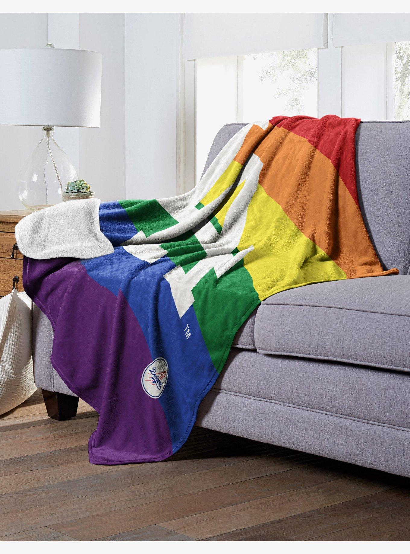 MLB Los Angeles Dodgers Pride Series Silk Touch Sherpa Throw Blanket