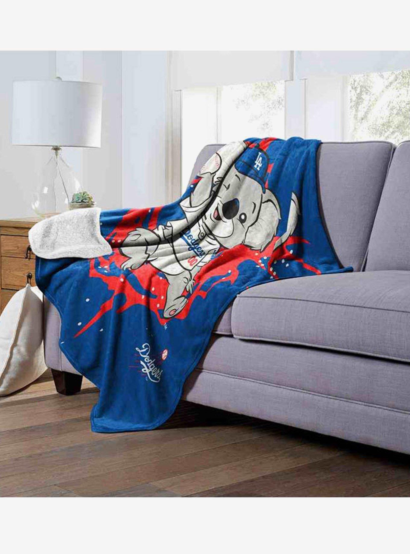 MLB Los Angeles Dodgers Mascot Silk Touch Sherpa Throw Blanket, , alternate