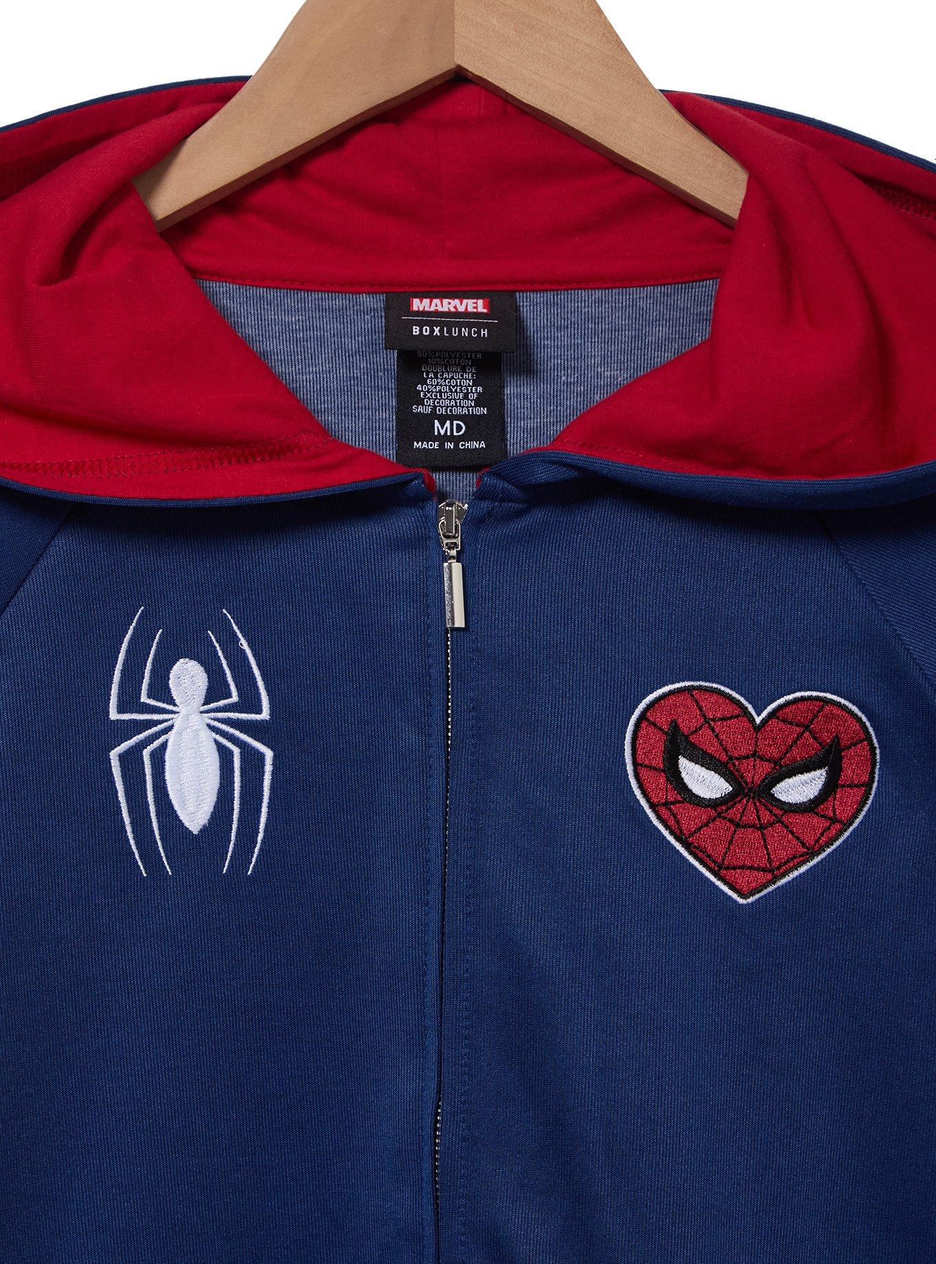 Marvel Spider-Man Women's Plus Size Active Quarter Zip Hoodie &mdash; BoxLunch Exclusive, NAVY, alternate