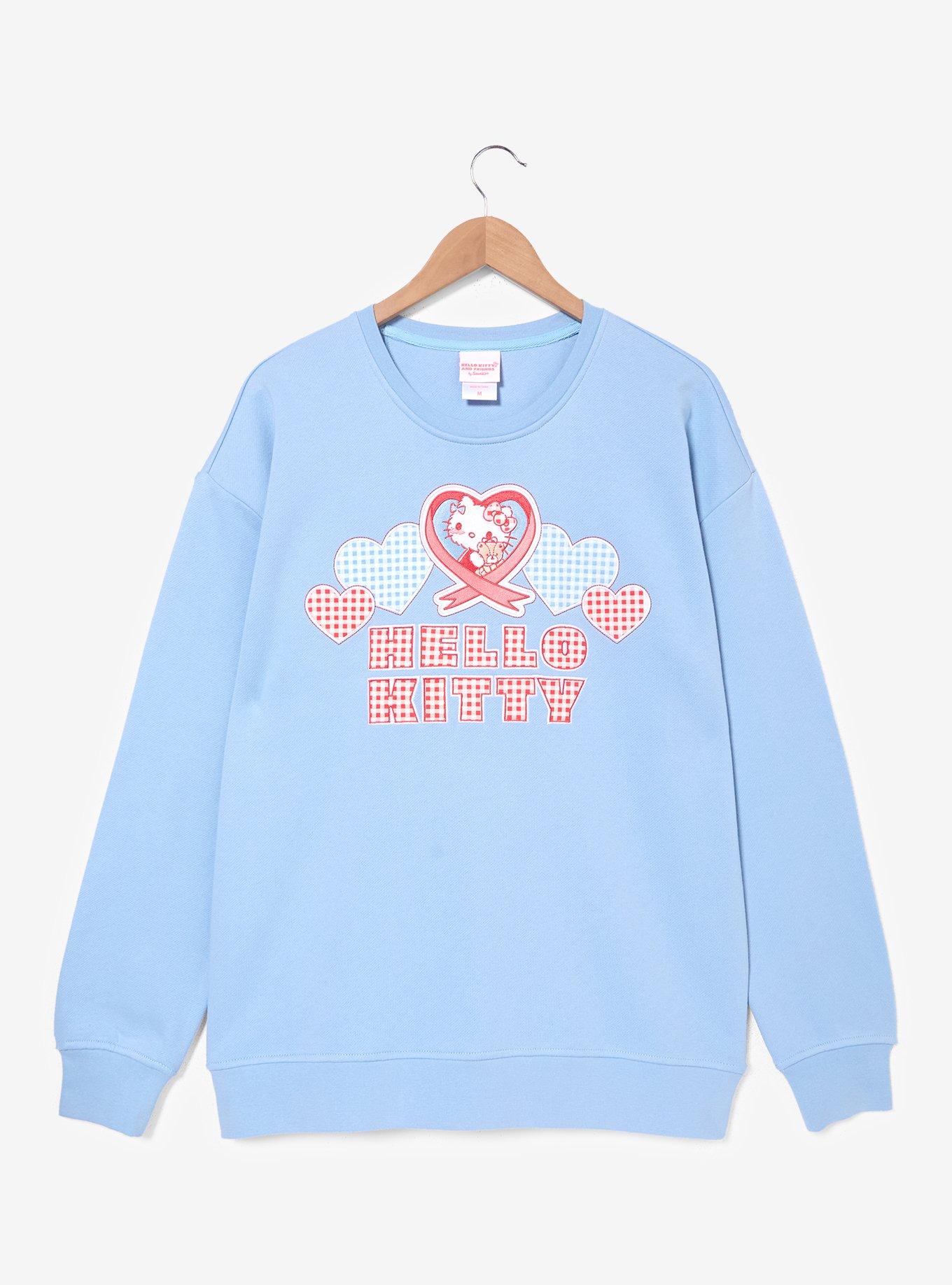 Sanrio Hello Kitty and Friends Gingham Embroidered Crewneck — BoxLunch Exclusive