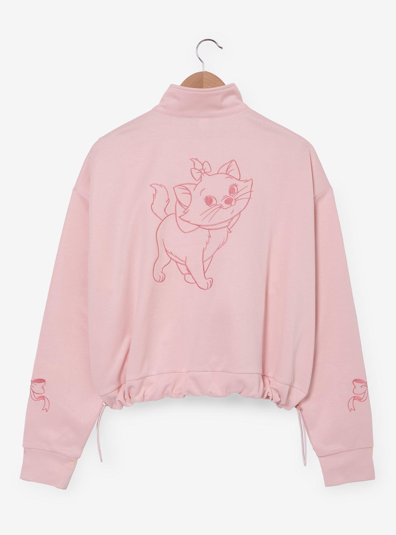 Disney The Aristocats Marie Pink Women's Cropped Quarter Zip Active Crewneck — BoxLunch Exclusive
