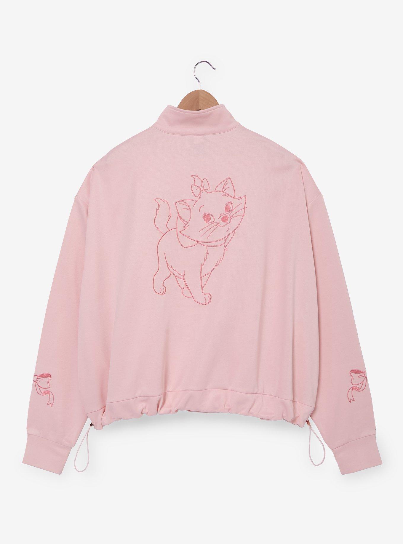 Disney The Aristocats Marie Pink Women's Plus Size Quarter Zip Crewneck — BoxLunch Exclusive, , hi-res